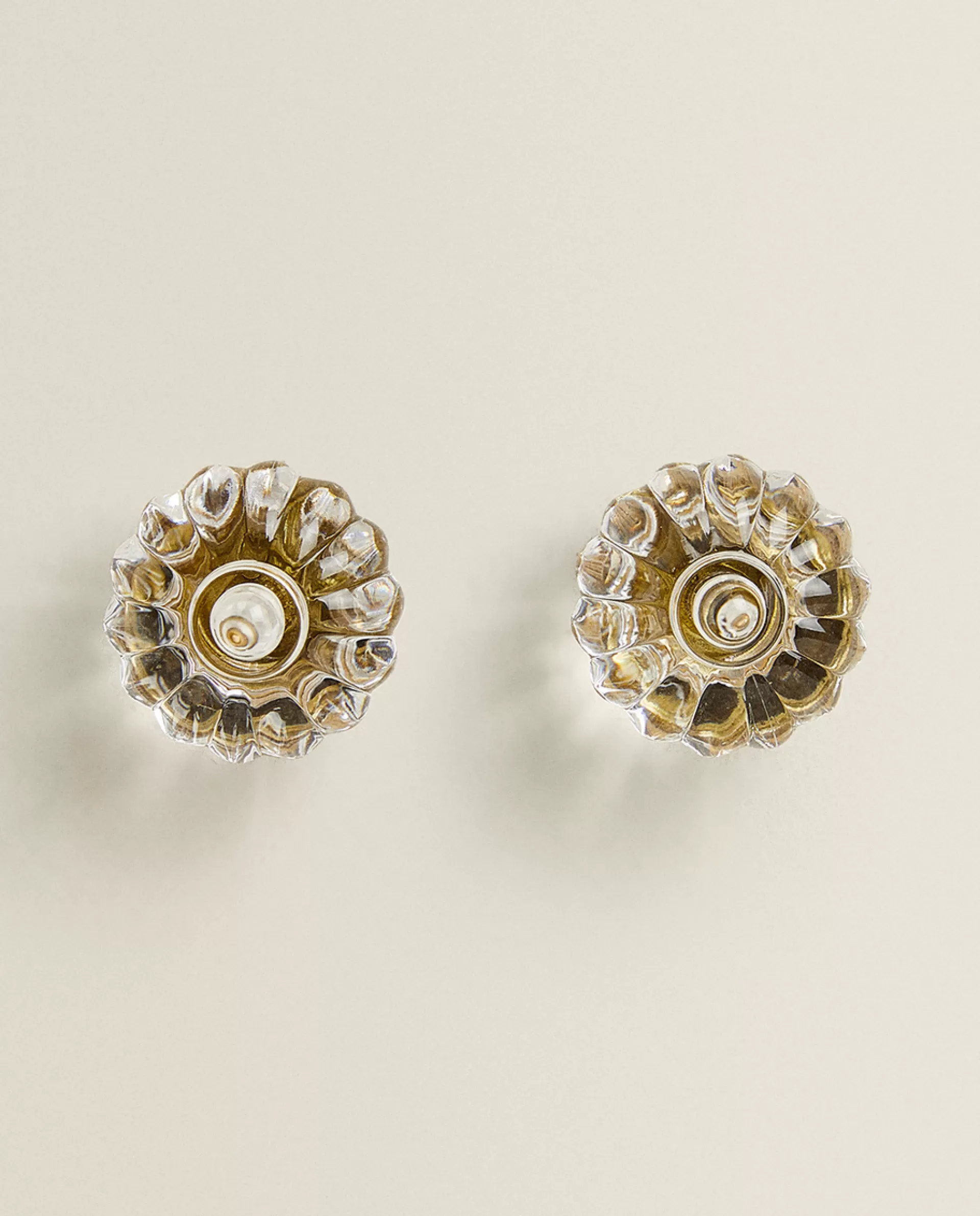 ZARA Home Acrylic Flower Door Knob (Pack Of 2) Transparent Cheap