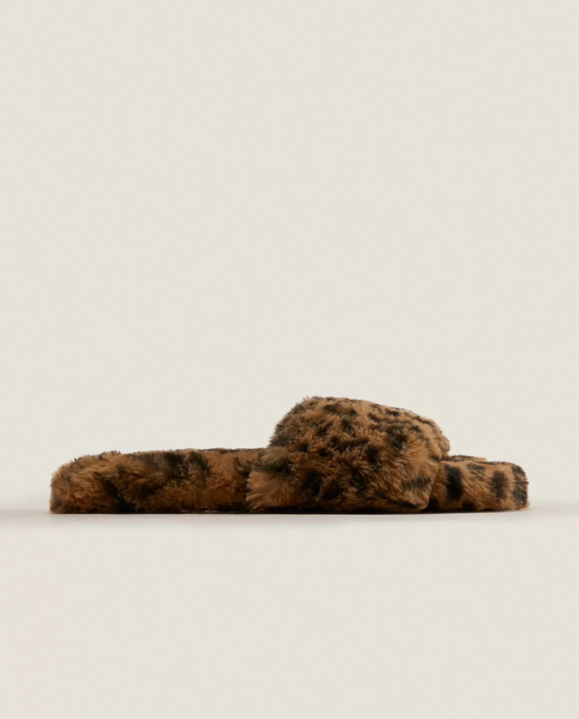 ZARA Home Animal Print Faux Fur Slippers Leopard Shop