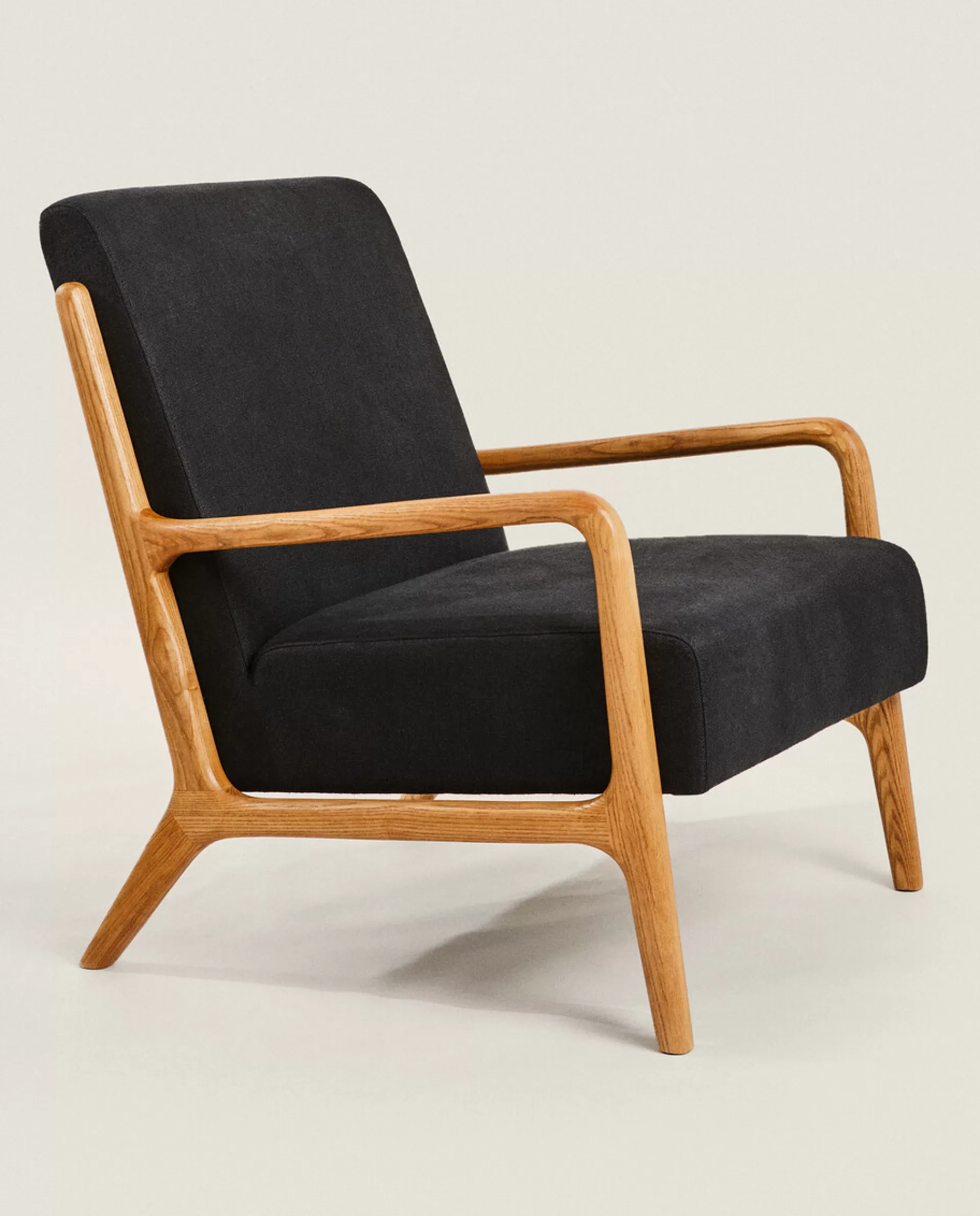 ZARA Home Ash Wood And Linen Armchair Black Shop