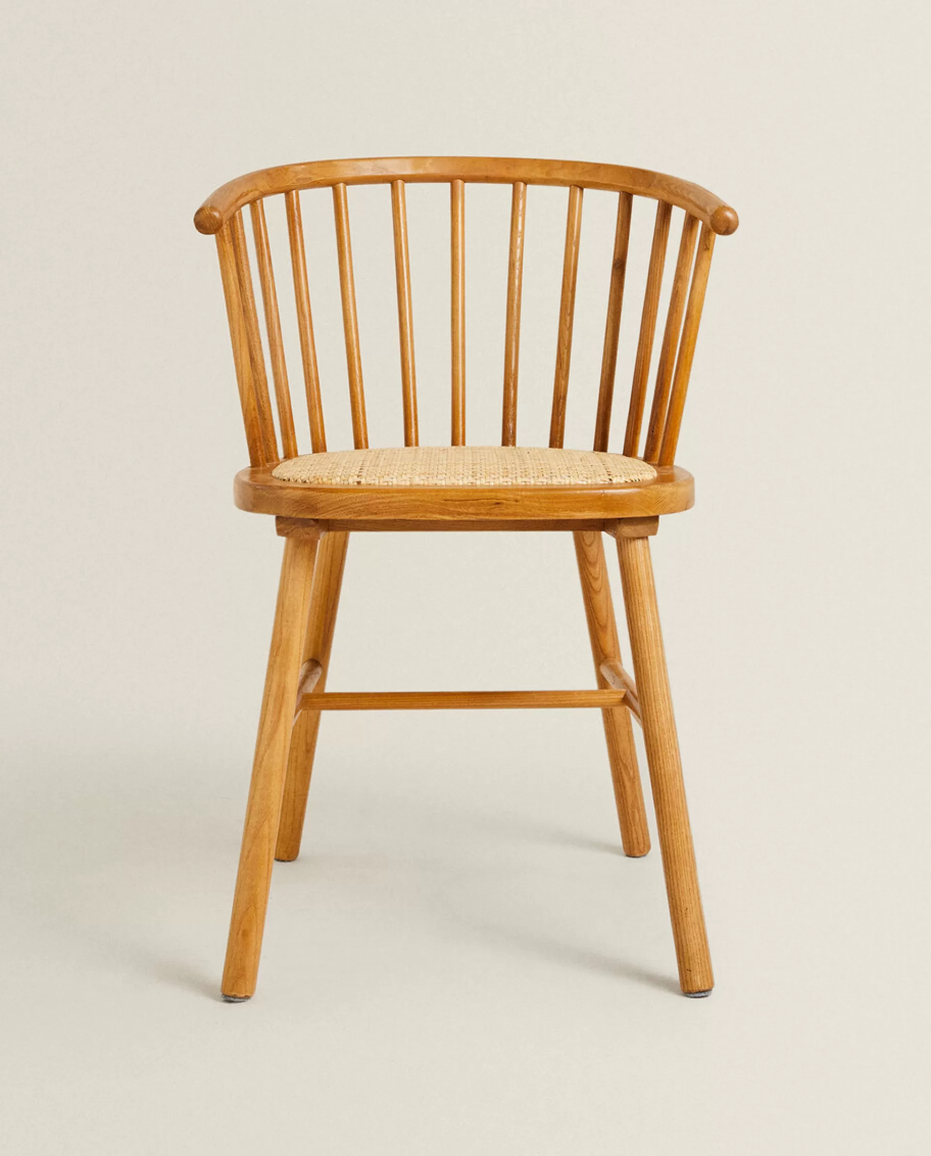 ZARA Home Ash Wood Chair With Rattan Seat Natural Colour Discount