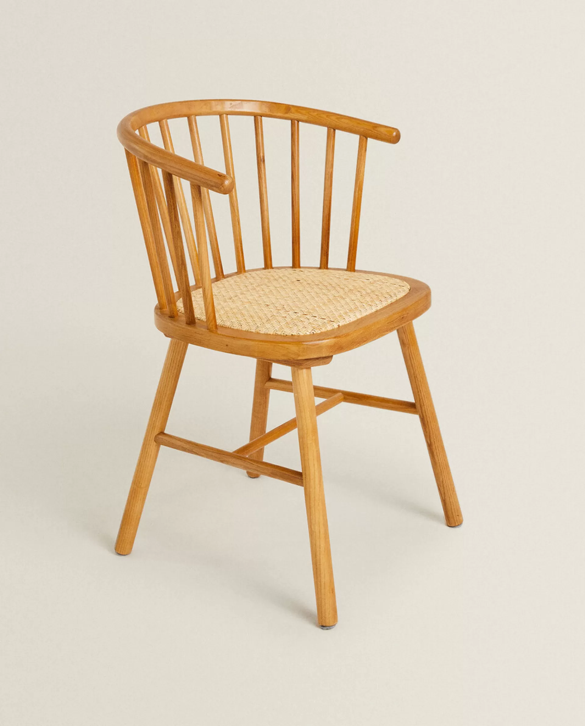 ZARA Home Ash Wood Chair With Rattan Seat Natural Colour Discount