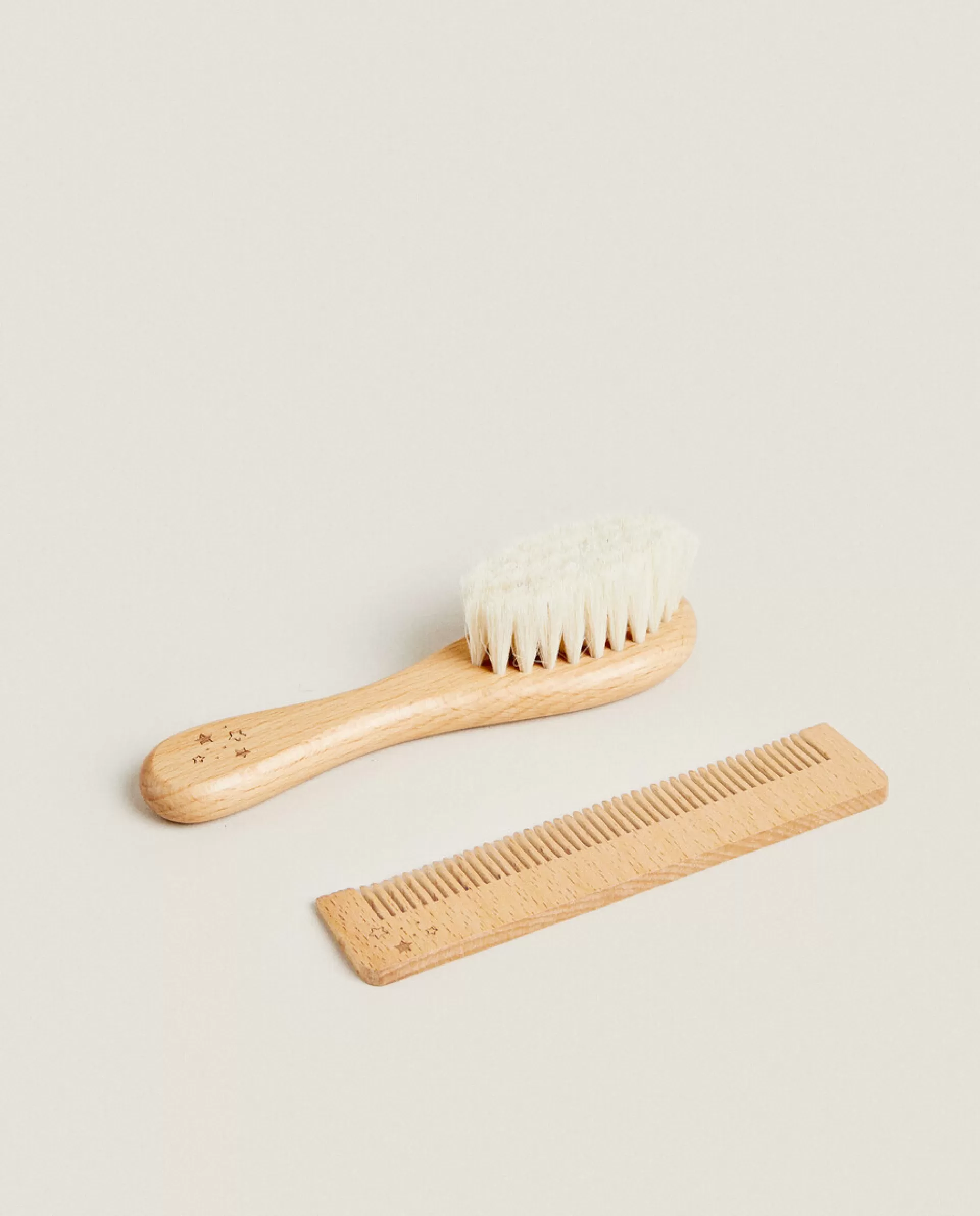 ZARA Home Baby Brush And Comb Set Natural Colour New