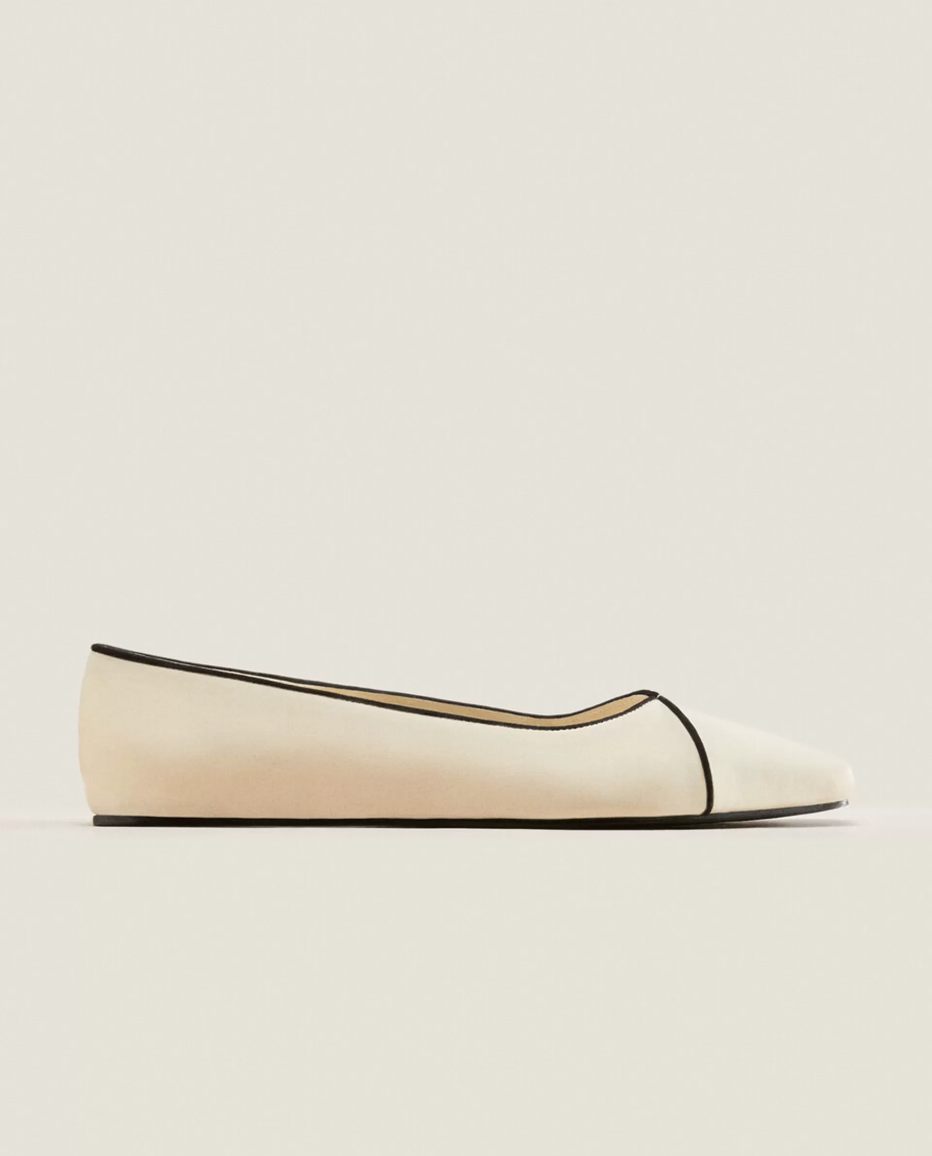 ZARA Home Ballet Flats With Contrasting Detail 1-202 Outlet