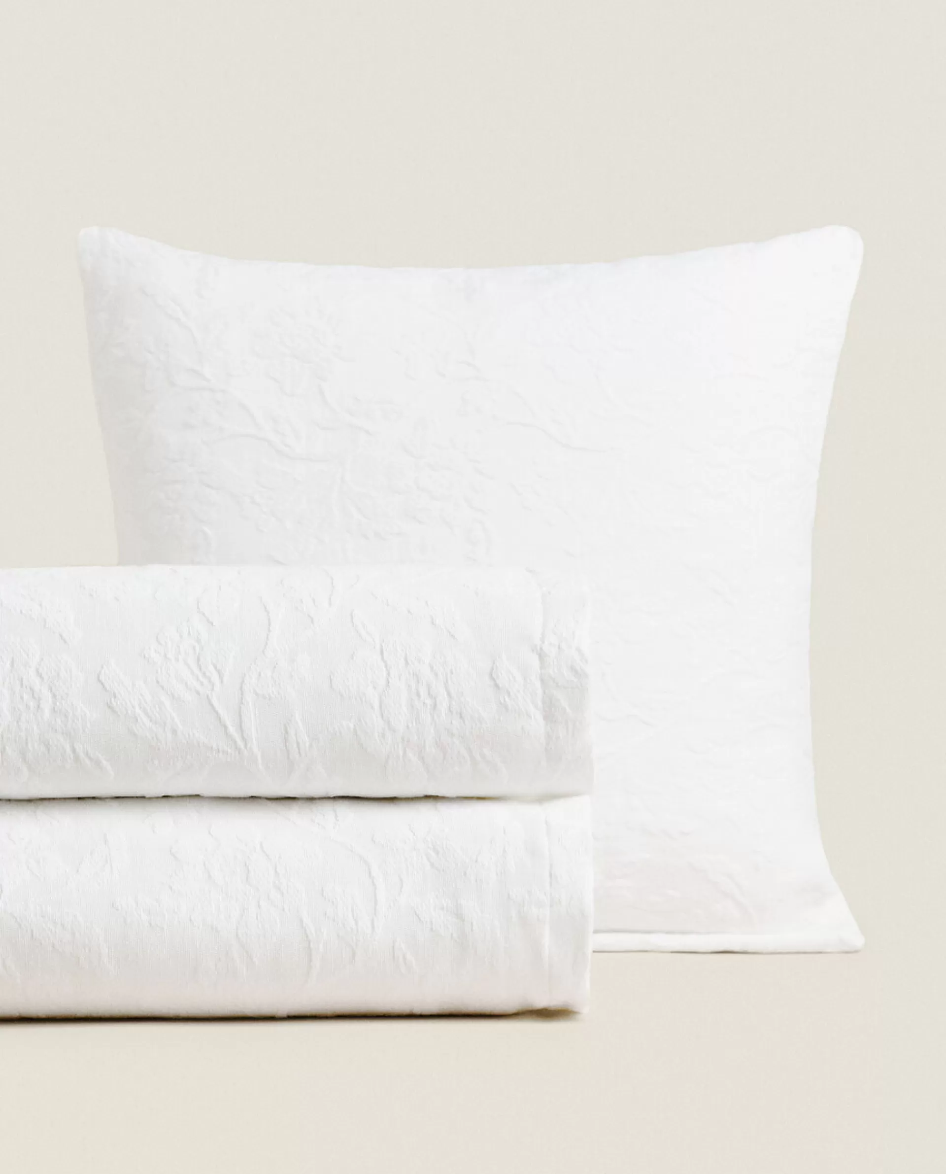 ZARA Home Bedspread With Floral Embroidery White New