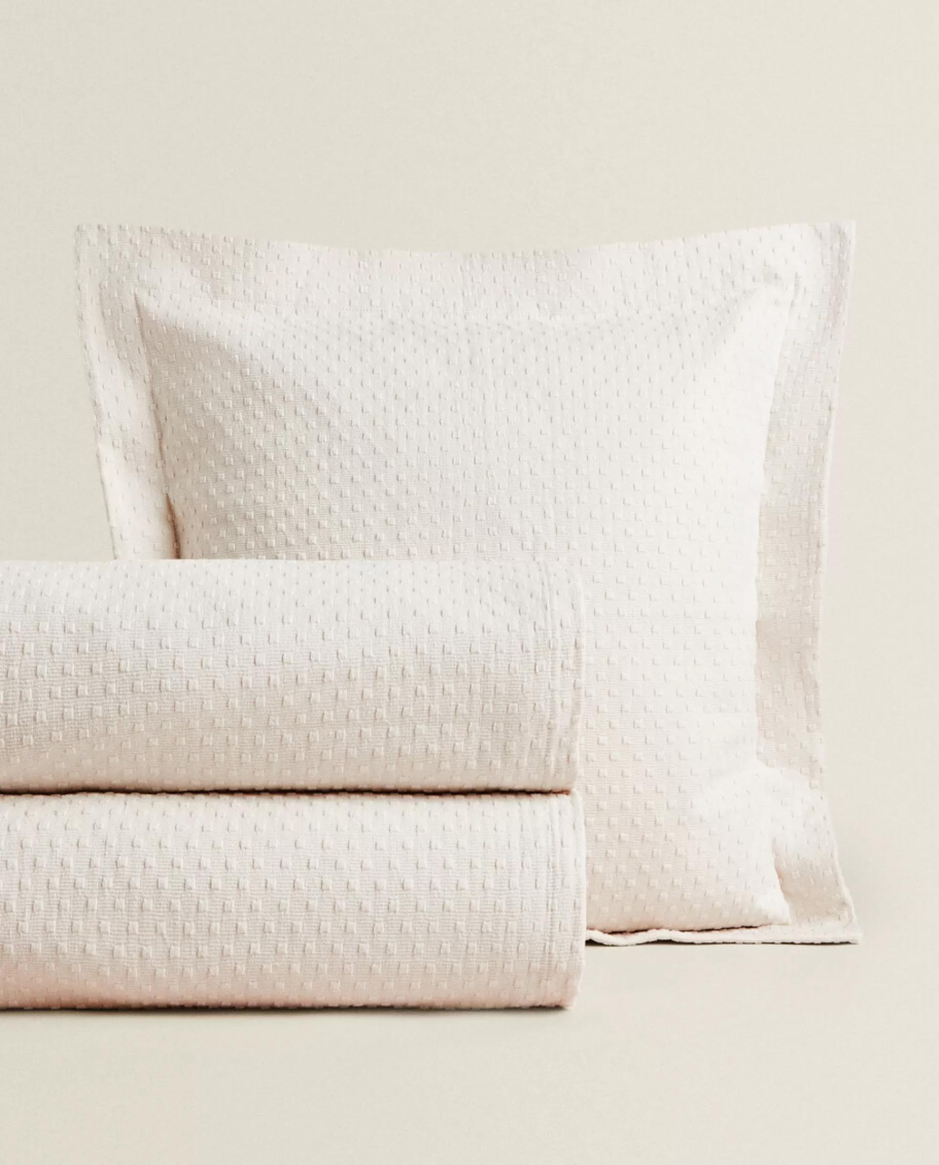 ZARA Home Bedspread With Polka Dot Design Beige Cheap