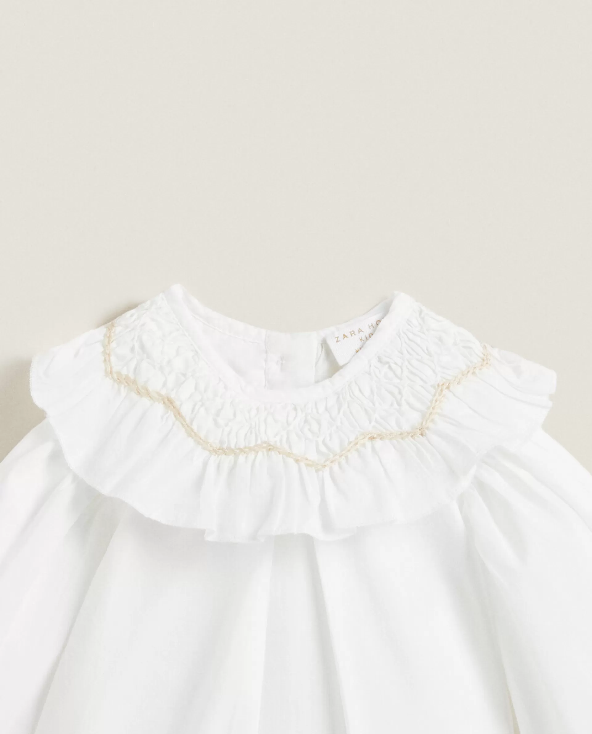 ZARA Home Bodysuit With Embroidered Collar White Outlet