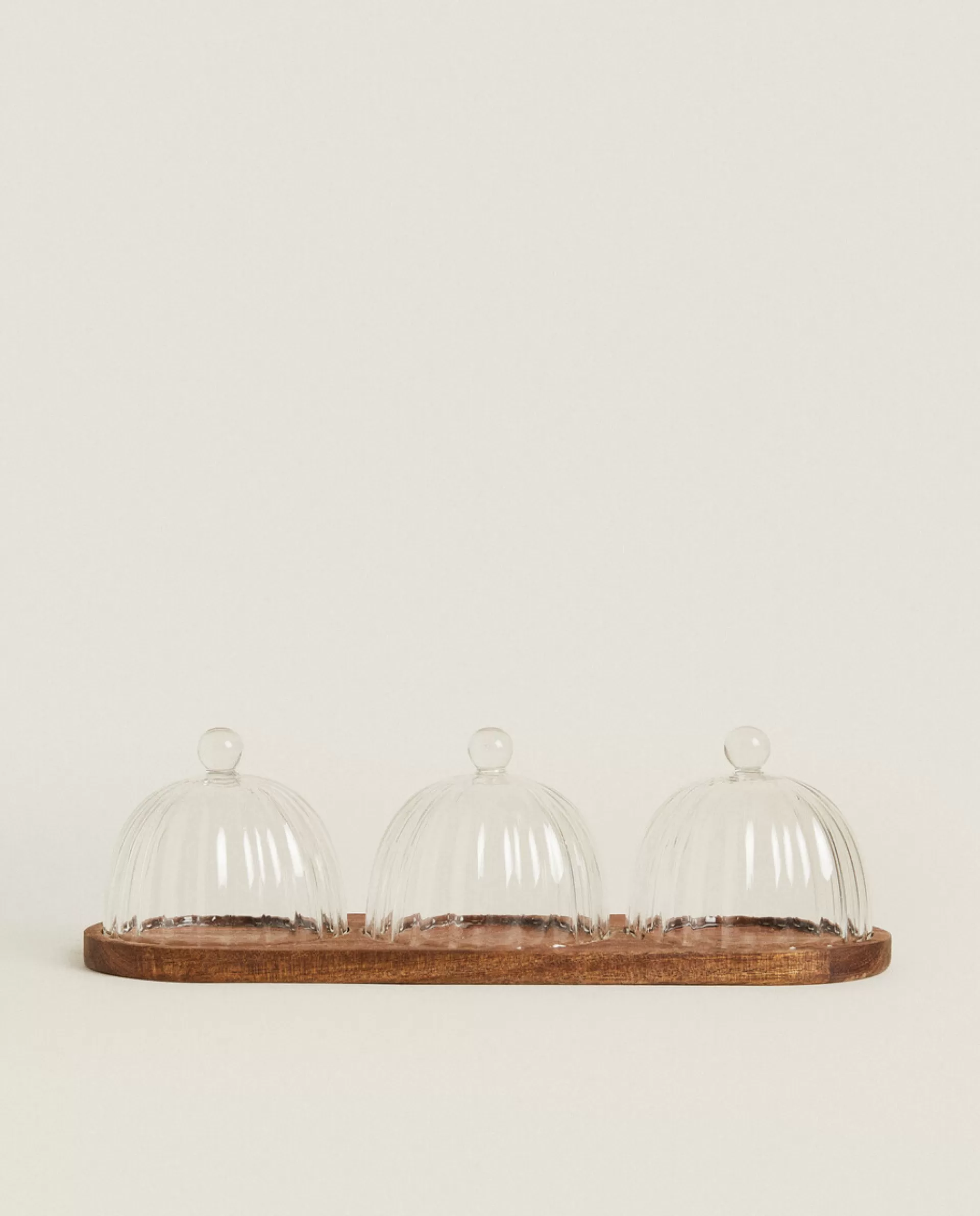 ZARA Home Borosilicate Glass And Wood Cake Plates Transparent Online