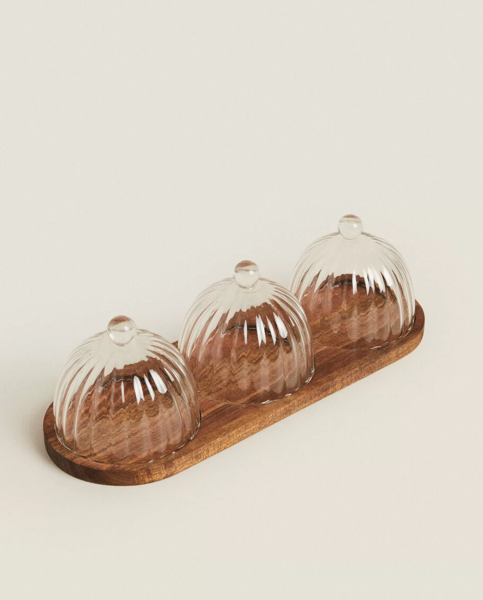 ZARA Home Borosilicate Glass And Wood Cake Plates Transparent Online