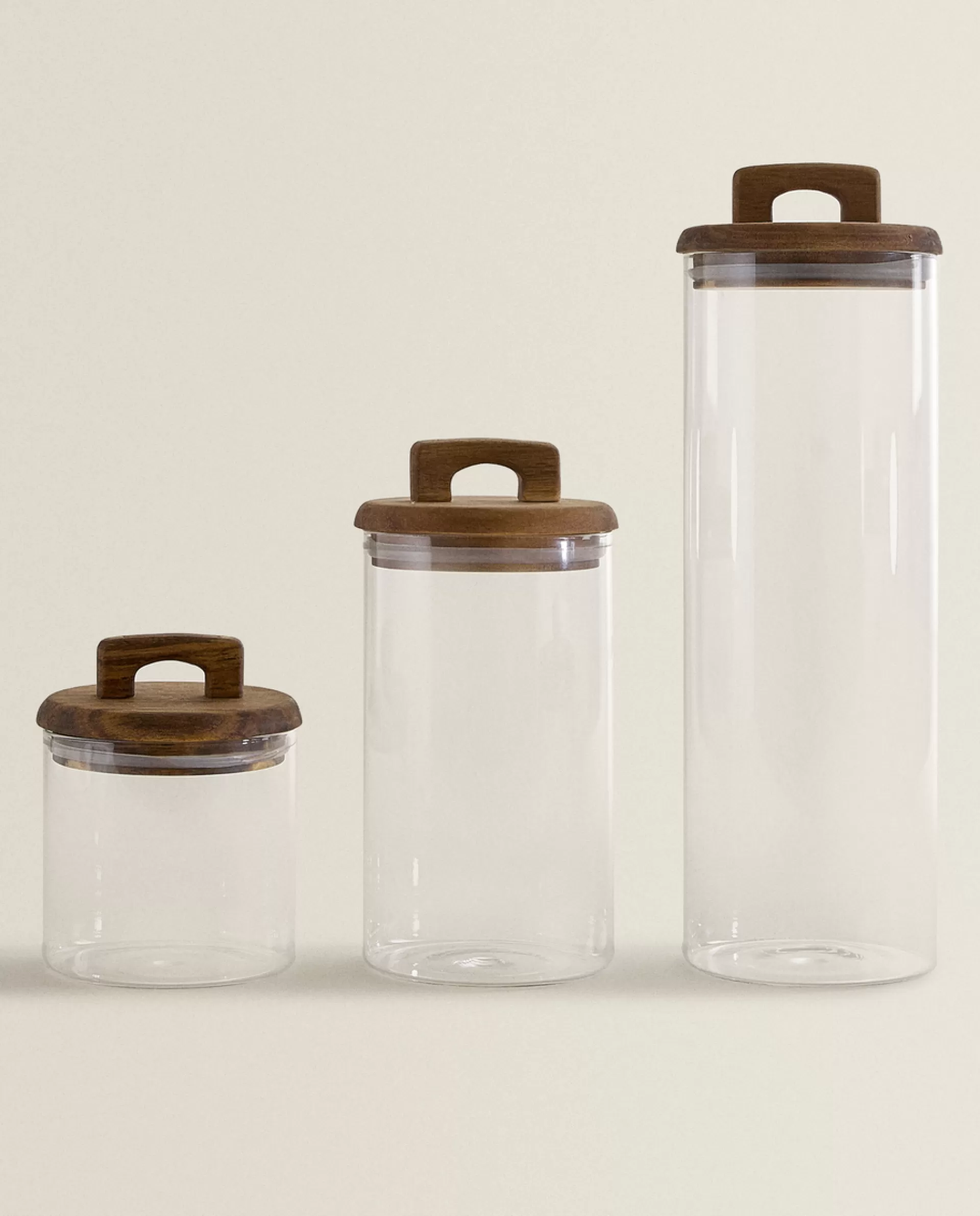 ZARA Home Borosilicate Glass And Wood Storage Jar Natural Colour Best