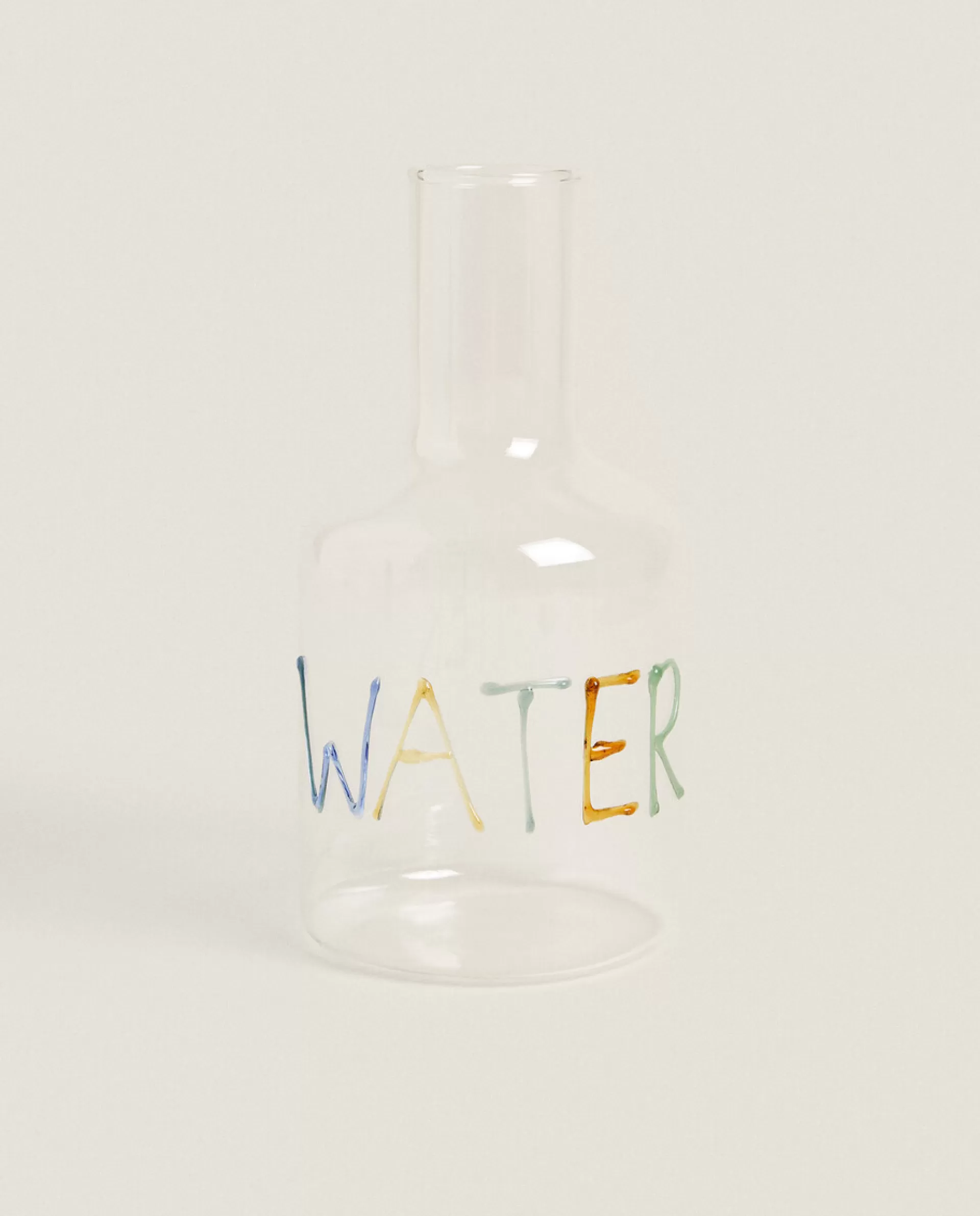 ZARA Home Borosilicate Glass Bottle With Letters Transparent Best Sale