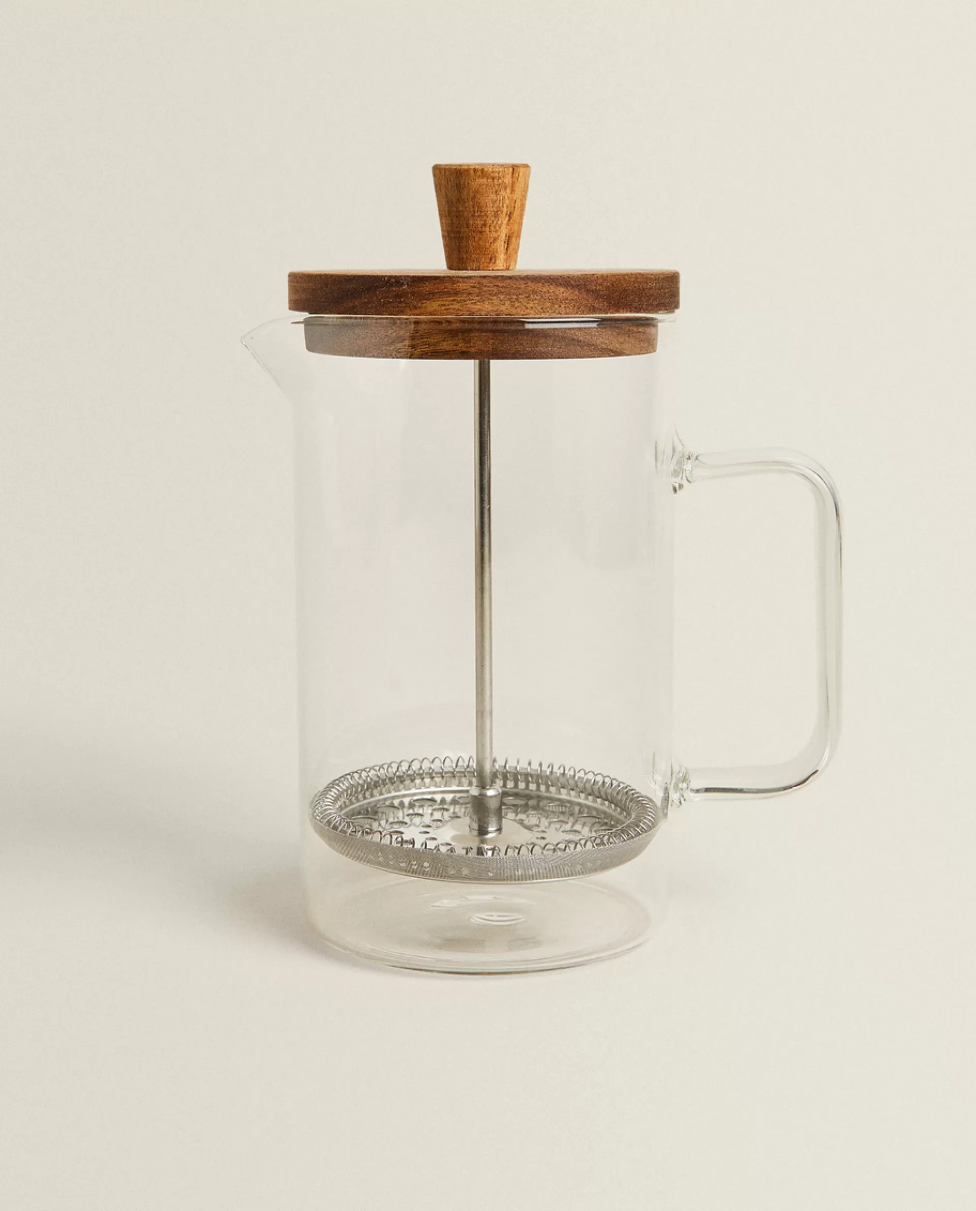 ZARA Home Borosilicate Glass Cafetiere Natural Colour Hot