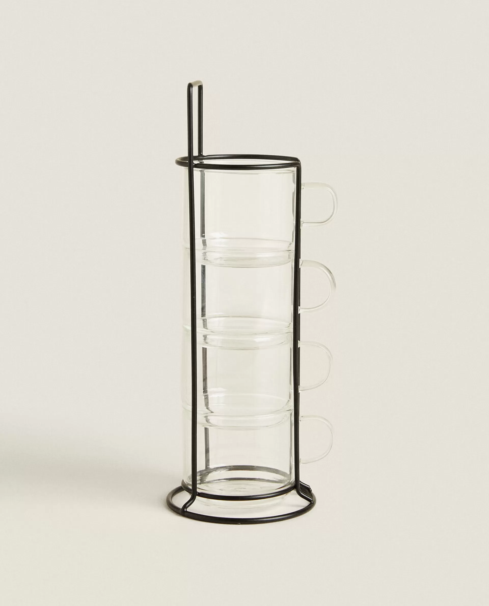 ZARA Home Borosilicate Glass Cup Tower (Set Of 4) Transparent Discount
