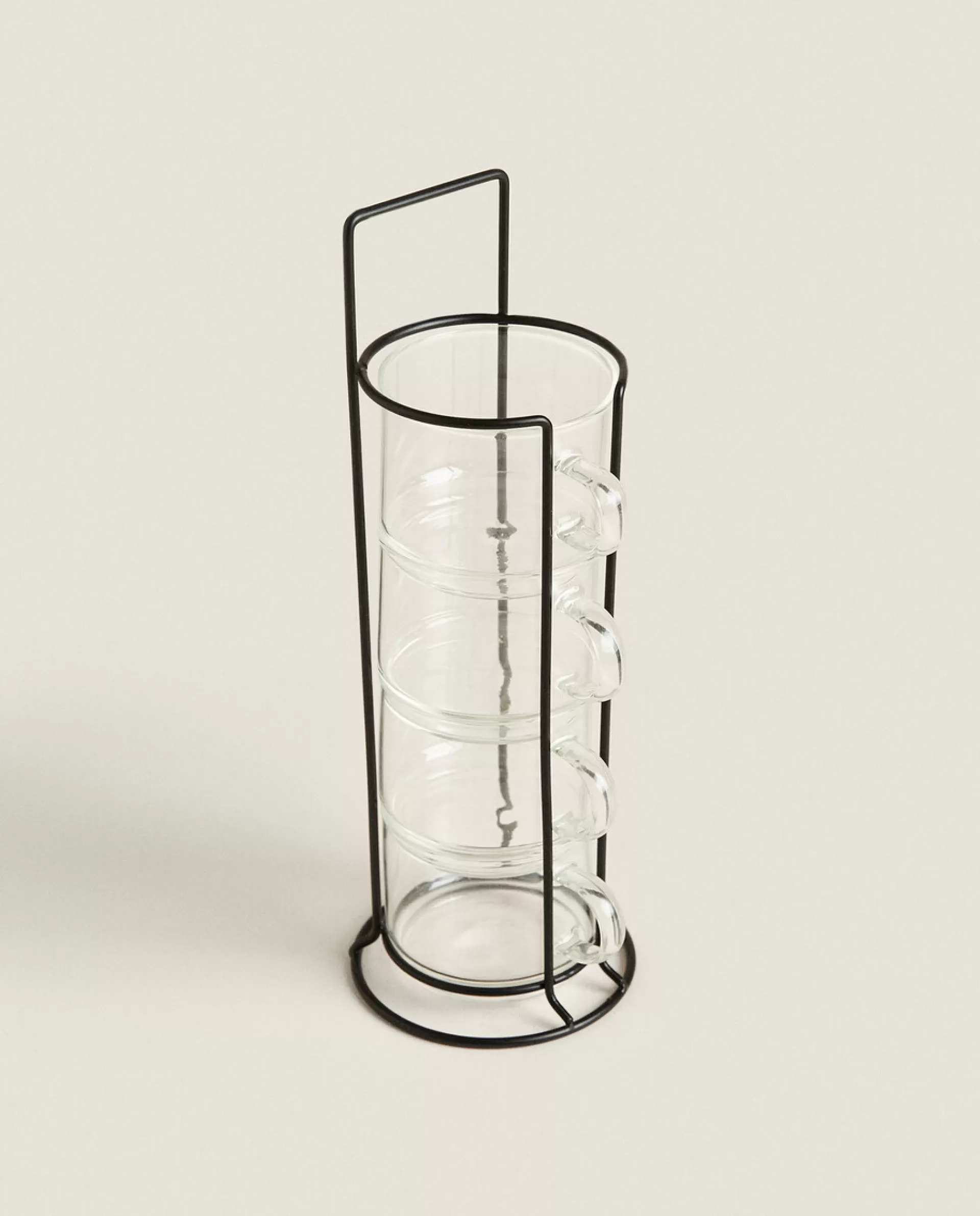 ZARA Home Borosilicate Glass Cup Tower (Set Of 4) Transparent Discount