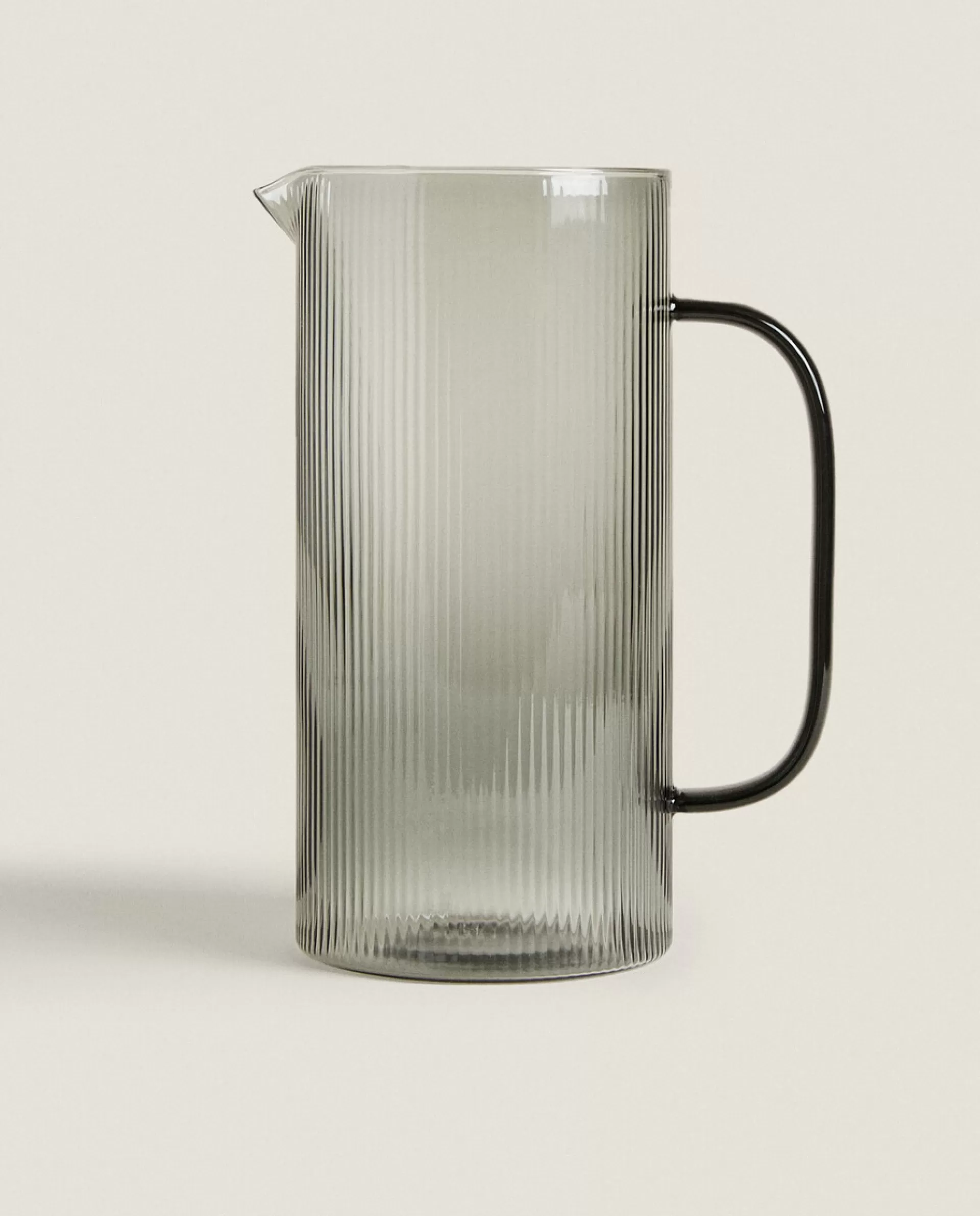 ZARA Home Borosilicate Glass Pitcher With Line Design Grey Flash Sale