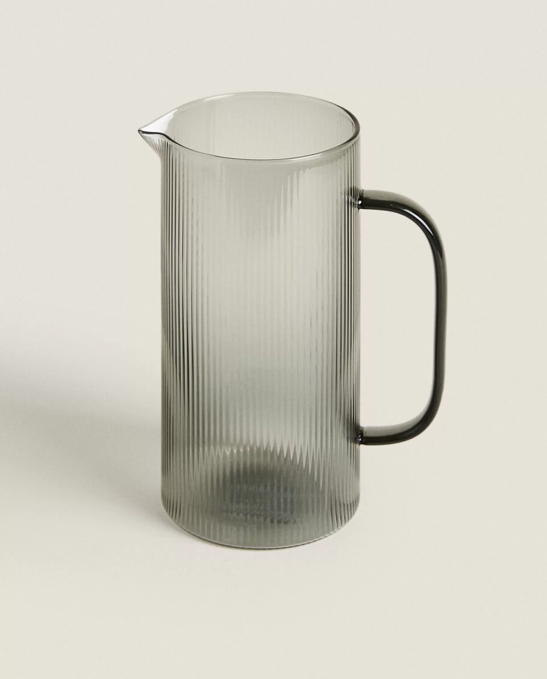 ZARA Home Borosilicate Glass Pitcher With Line Design Grey Flash Sale