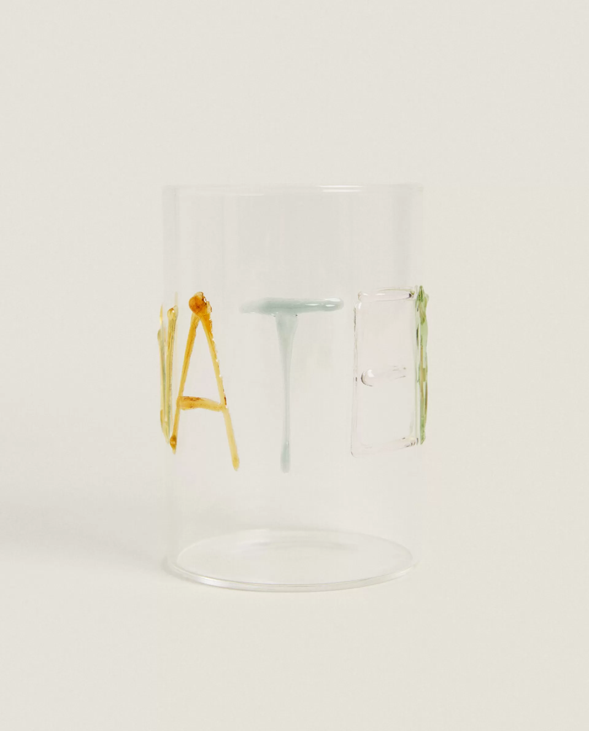 ZARA Home Borosilicate Glass Tumbler With Letters Transparent Clearance