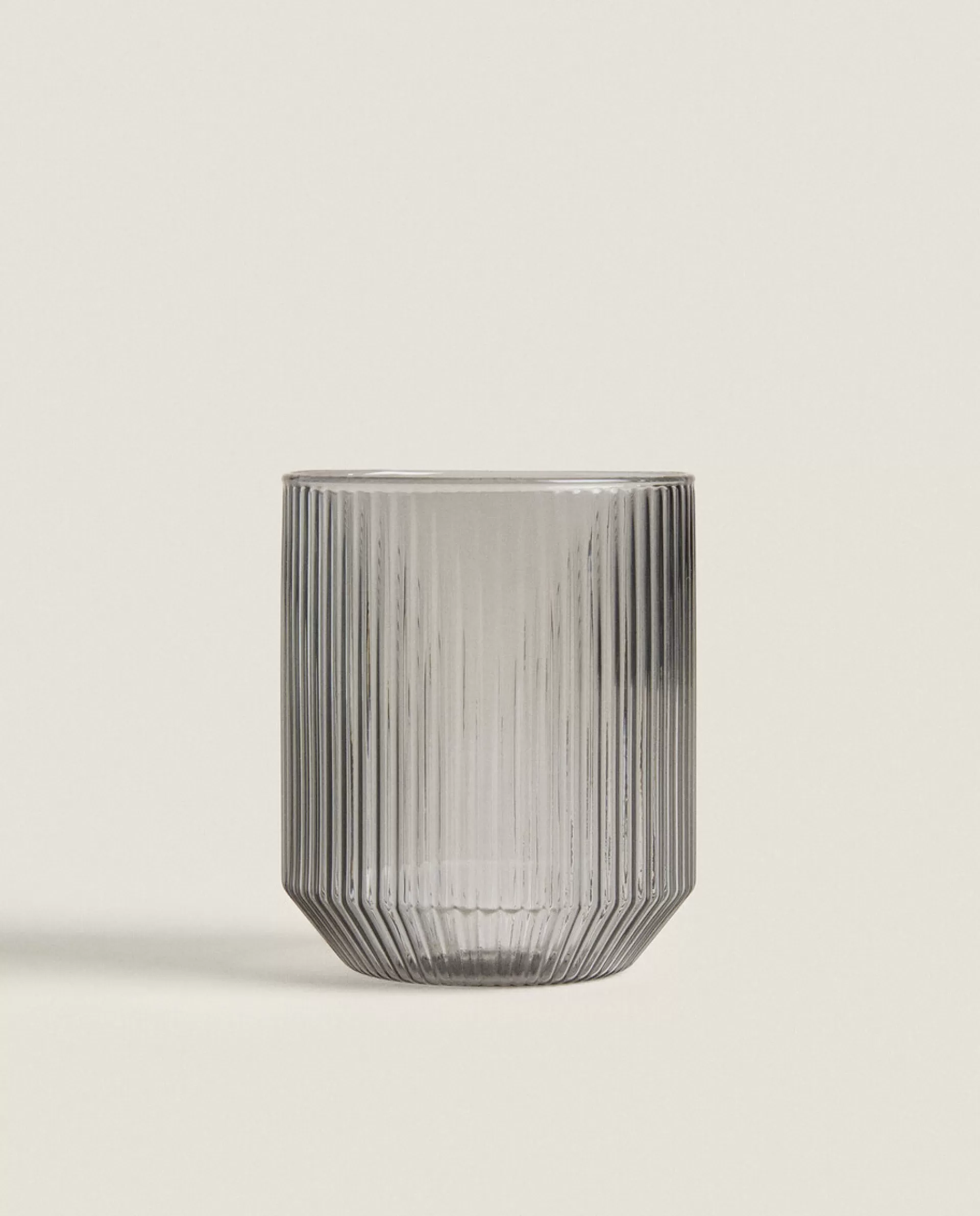 ZARA Home Borosilicate Glass Tumbler With Raised Lines Grey Cheap