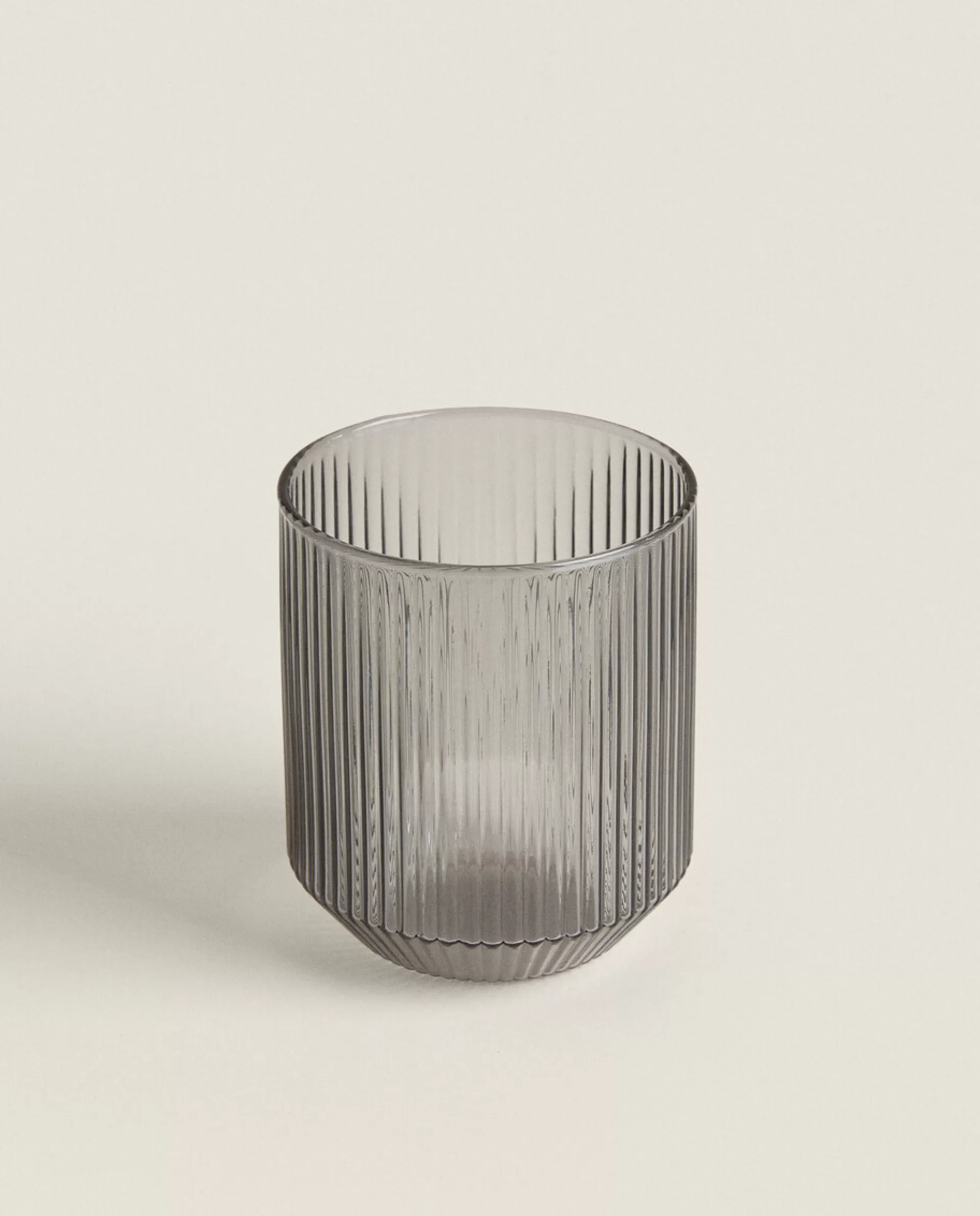 ZARA Home Borosilicate Glass Tumbler With Raised Lines Grey Cheap