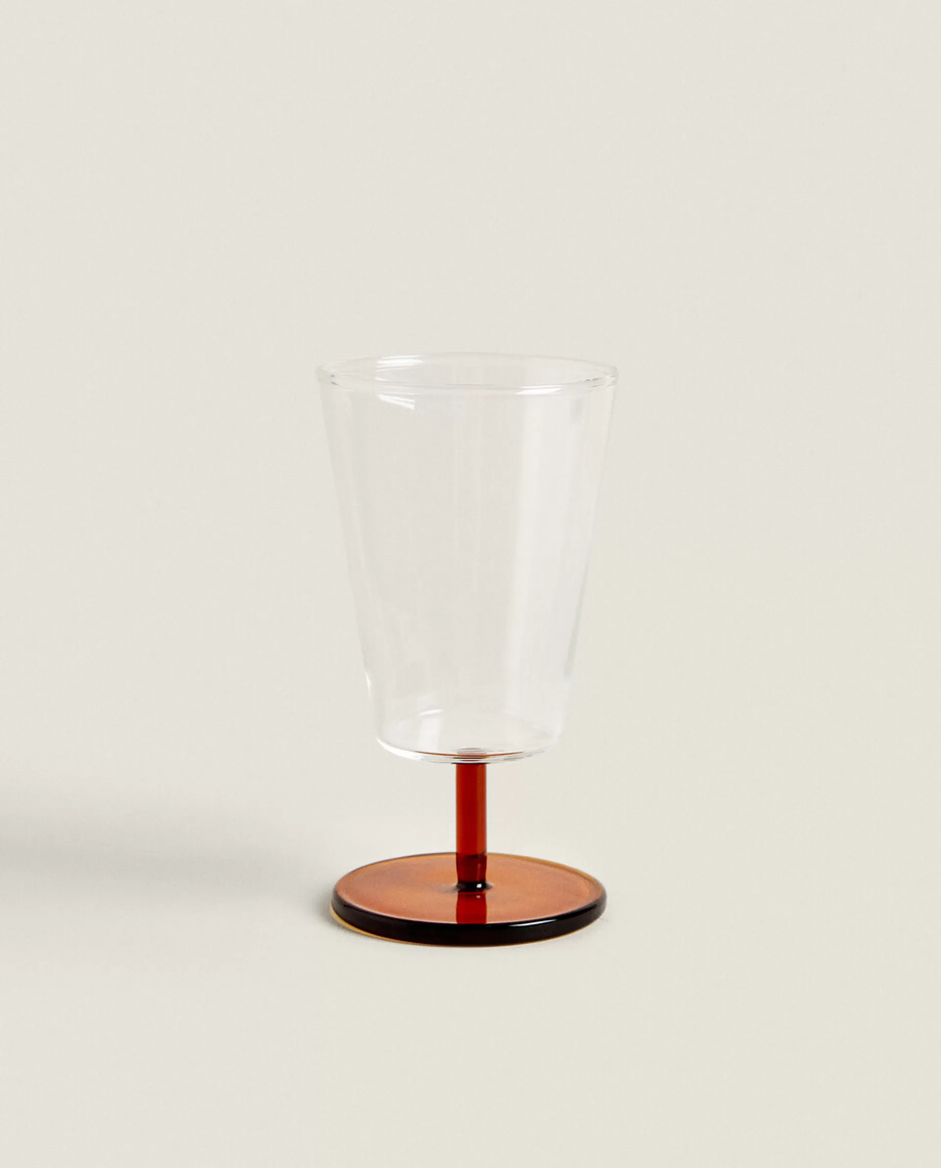 ZARA Home Borosilicate Wine Glass With Colored Stem Orange Fashion