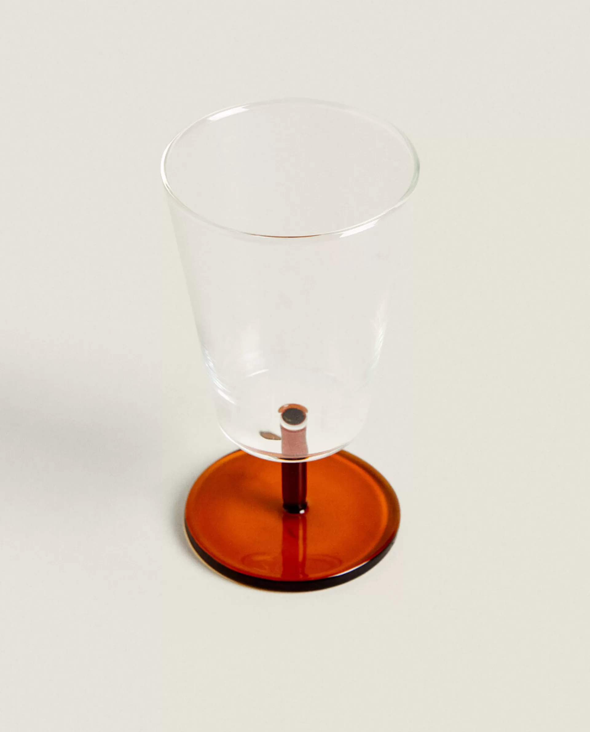 ZARA Home Borosilicate Wine Glass With Colored Stem Orange Fashion