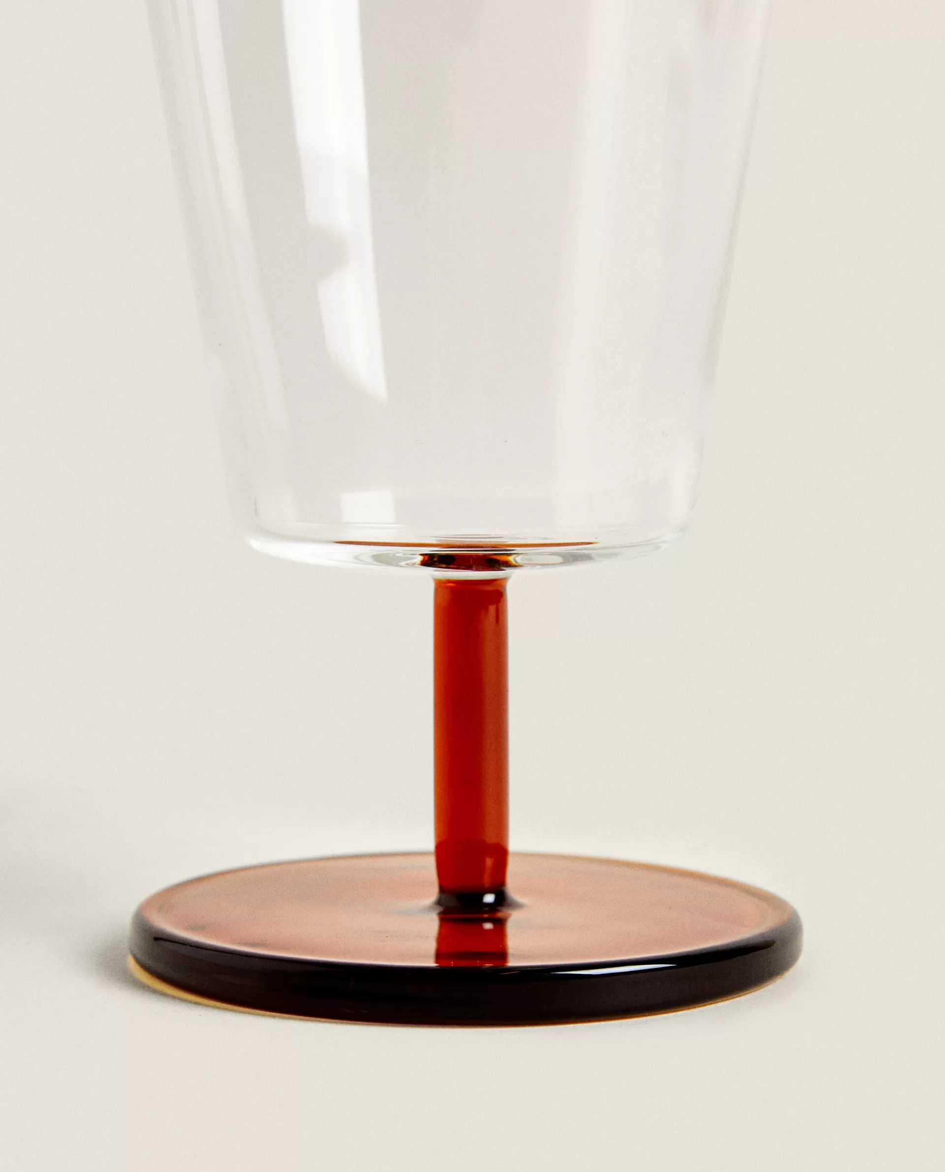 ZARA Home Borosilicate Wine Glass With Colored Stem Orange Fashion