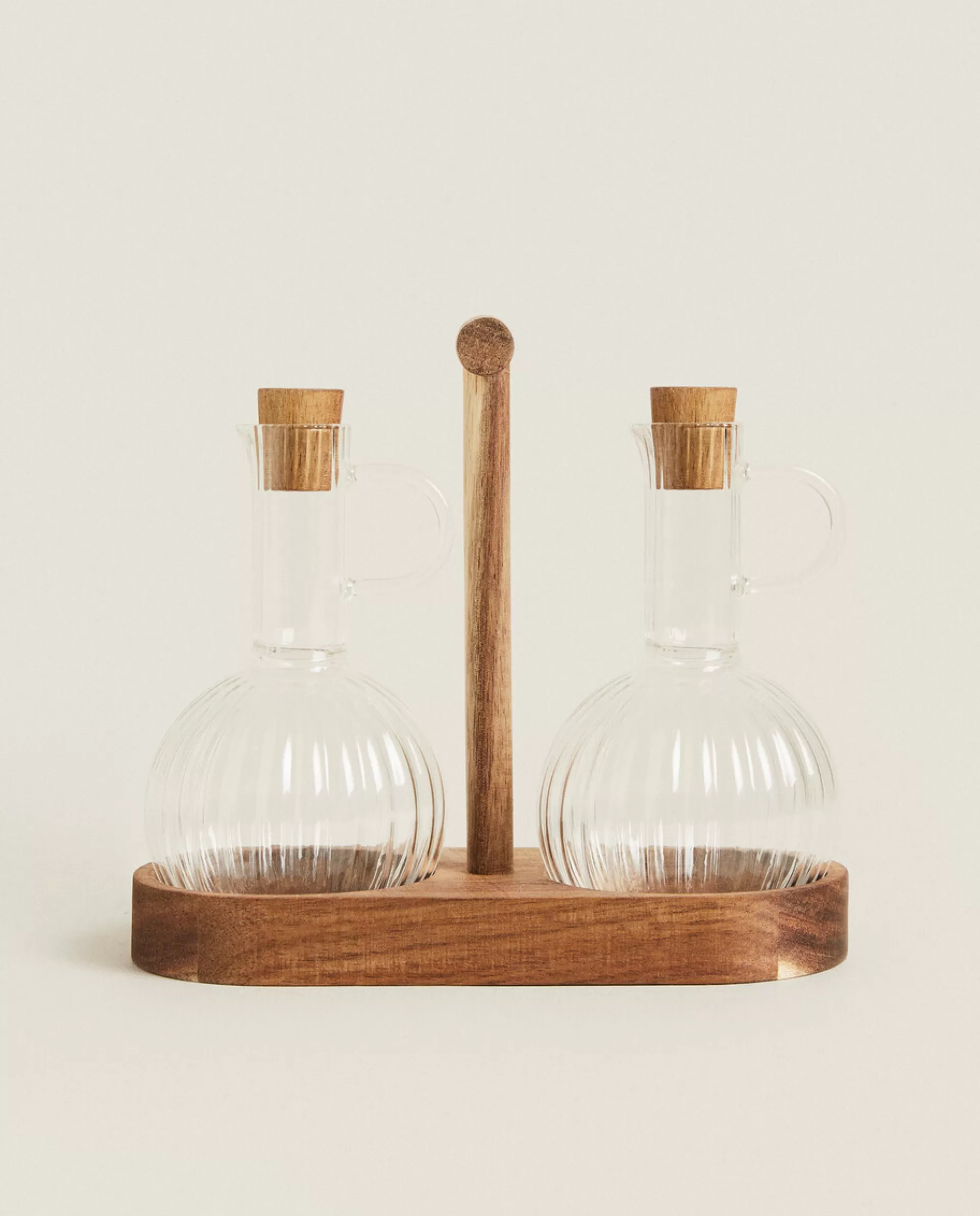 ZARA Home Bososilicate Glass And Wood Cruet Set Transparent Online
