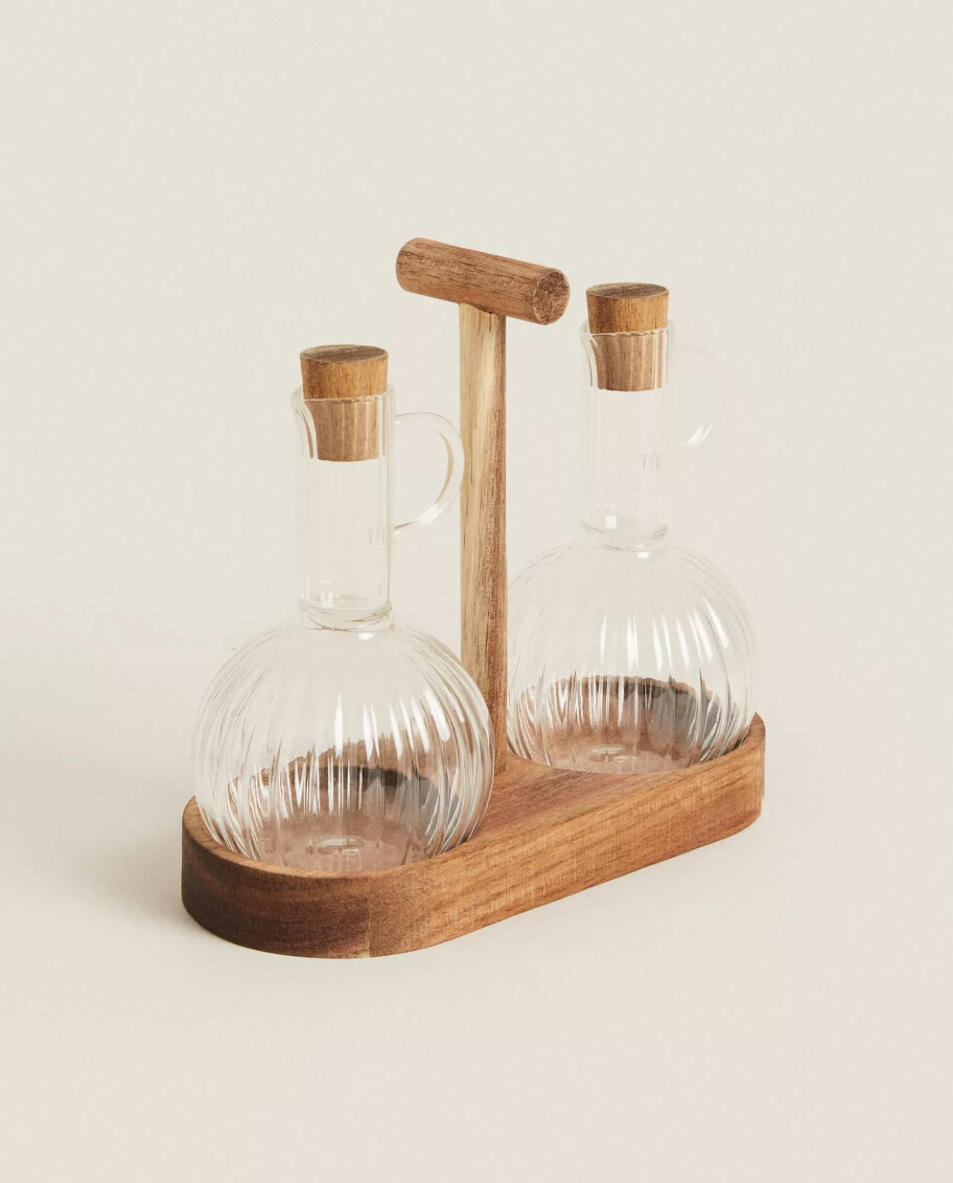 ZARA Home Bososilicate Glass And Wood Cruet Set Transparent Online