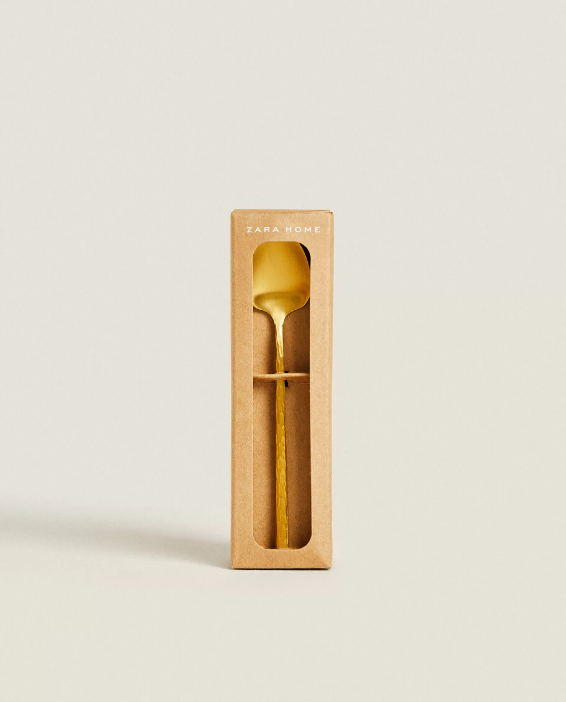 ZARA Home Box Of 4 Dessert Spoons With Hammered Handle Golden Online