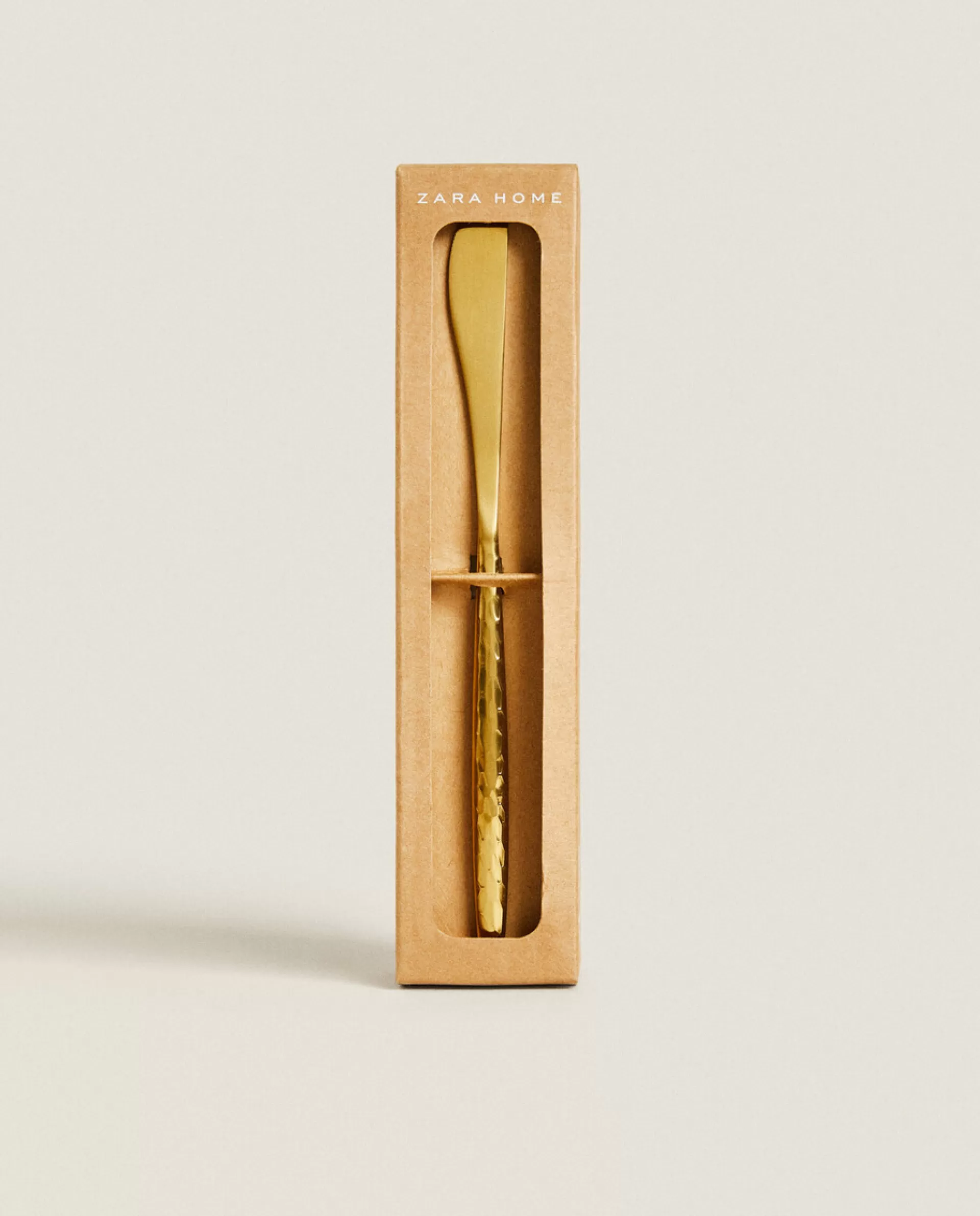 ZARA Home Box Of 4 Knives With Hammered Handle Golden Cheap