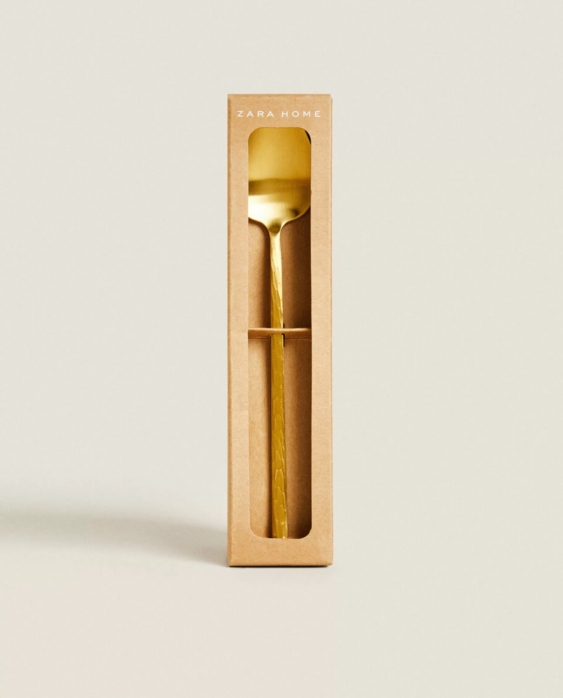 ZARA Home Box Of 4 Spoons With Hammered Handle Golden Cheap