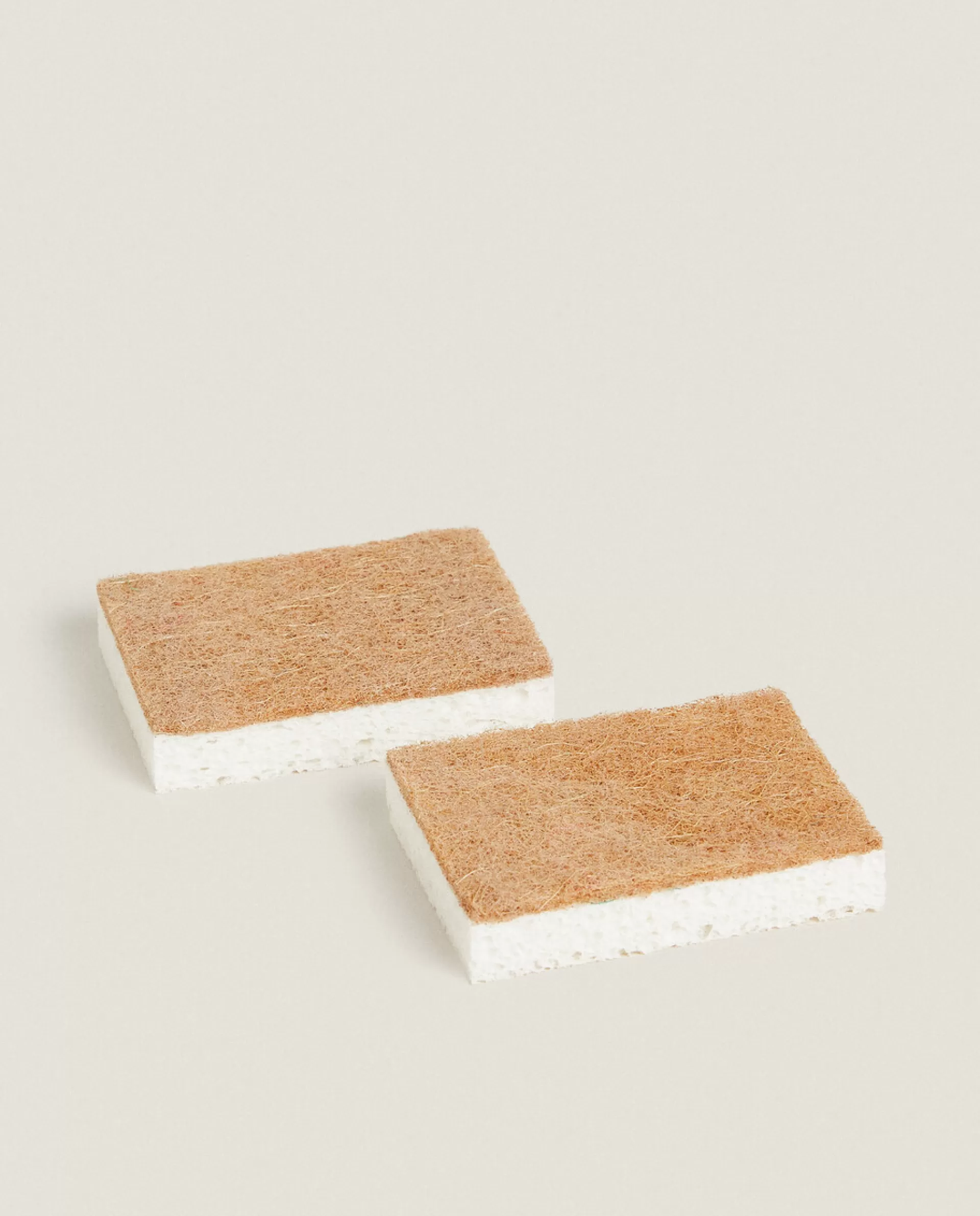 ZARA Home Cellulose And Fiber Non-Scratch Sponges (Pack Of 2) White Best Sale