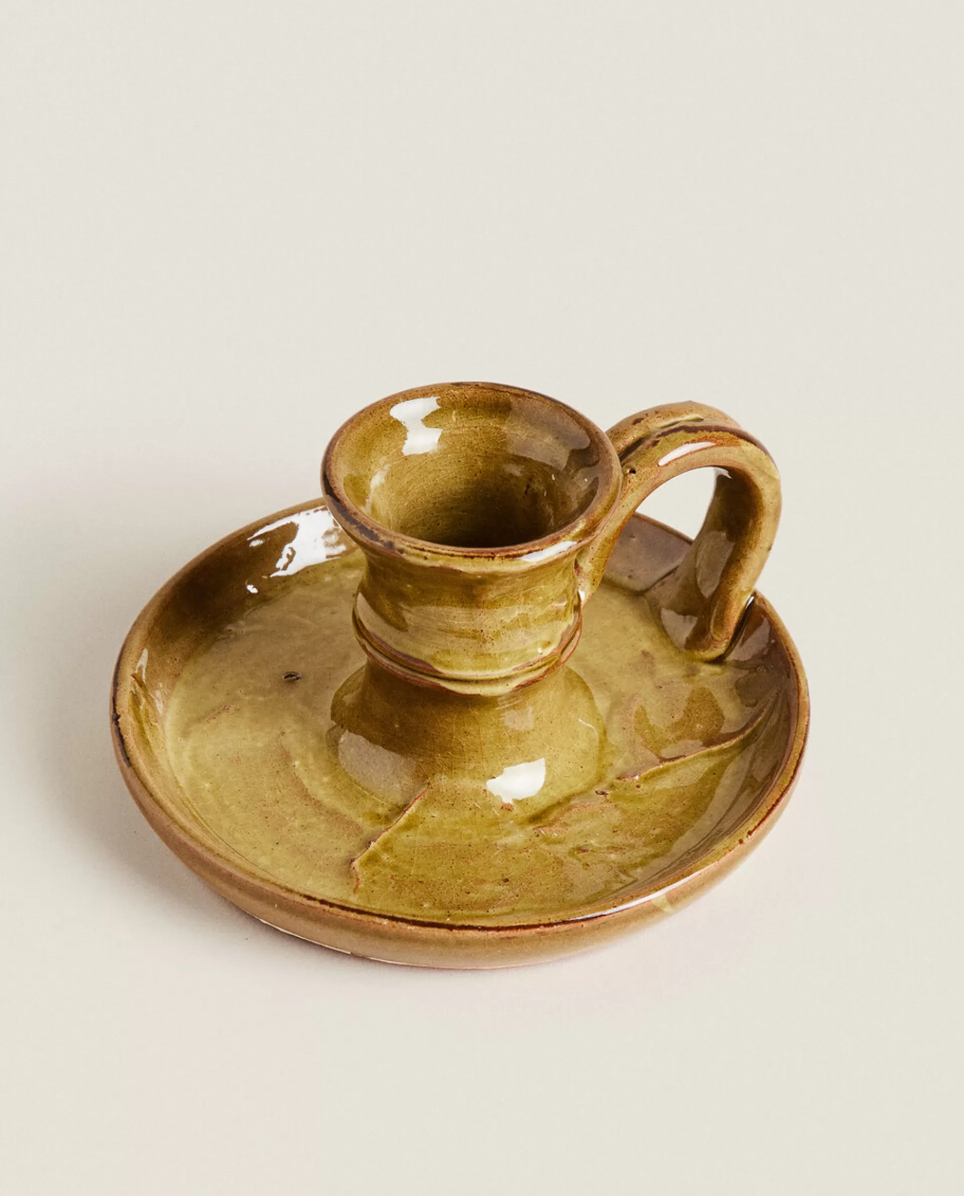 ZARA Home Ceramic Candleholder Green Cheap