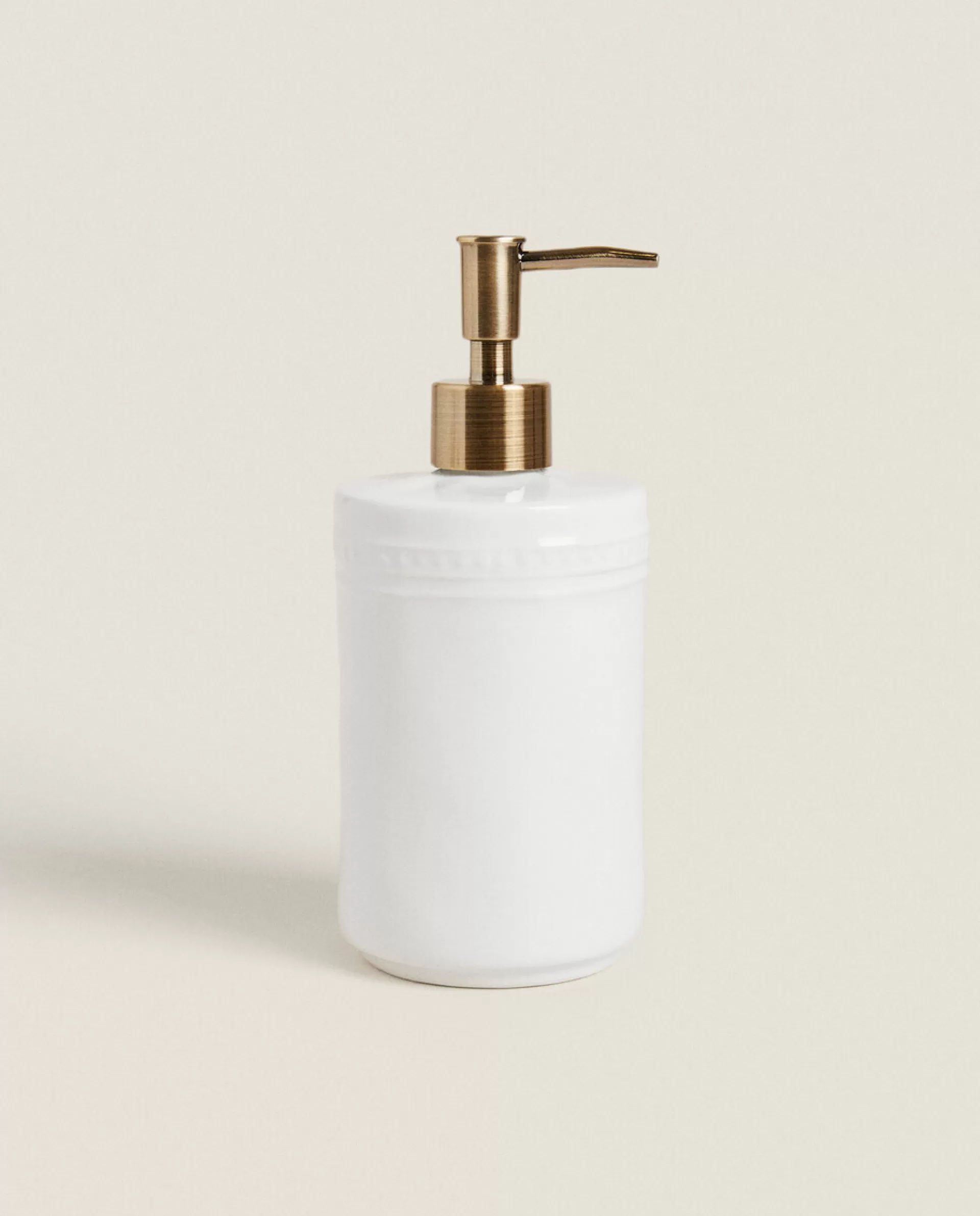 ZARA Home Ceramic Dispenser With A Raised Design White Store