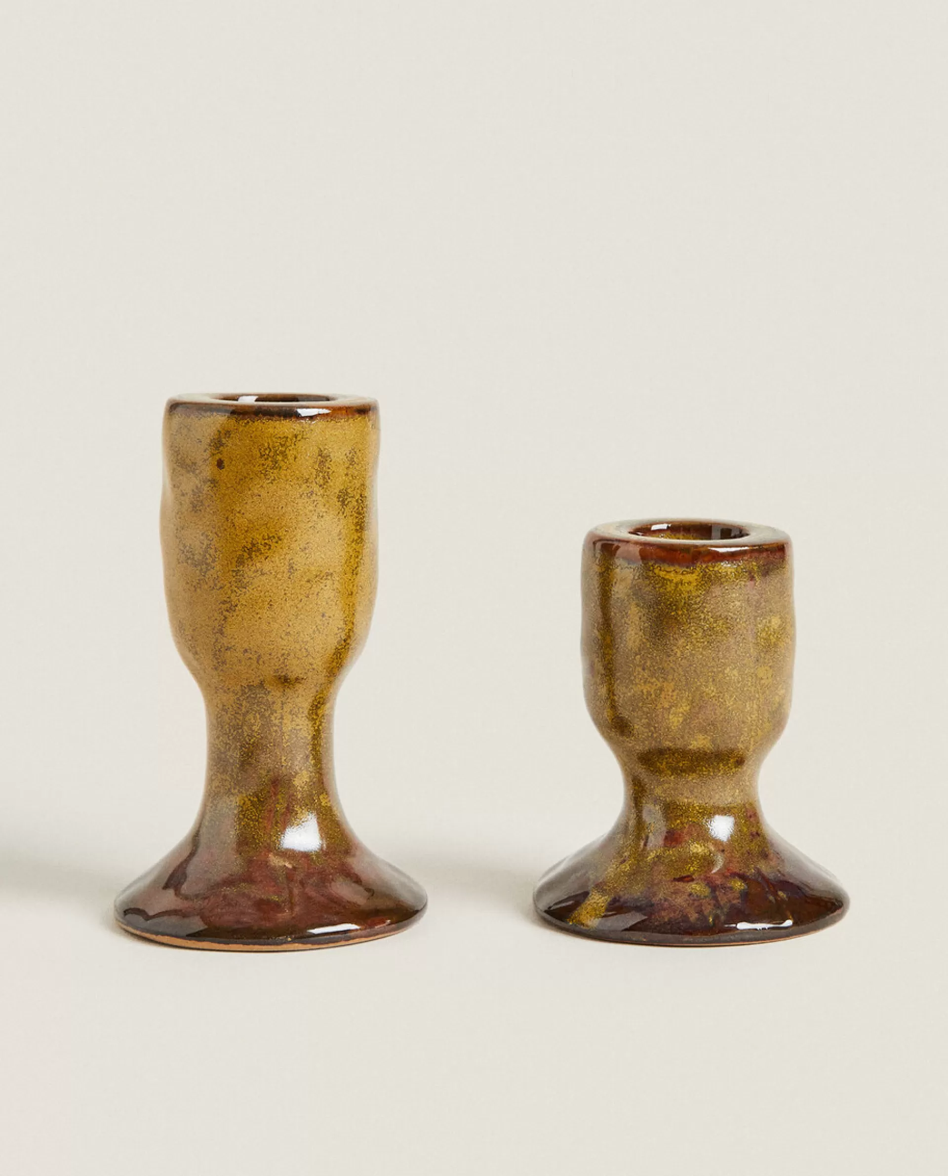 ZARA Home Ceramic Tealight Holder Green New