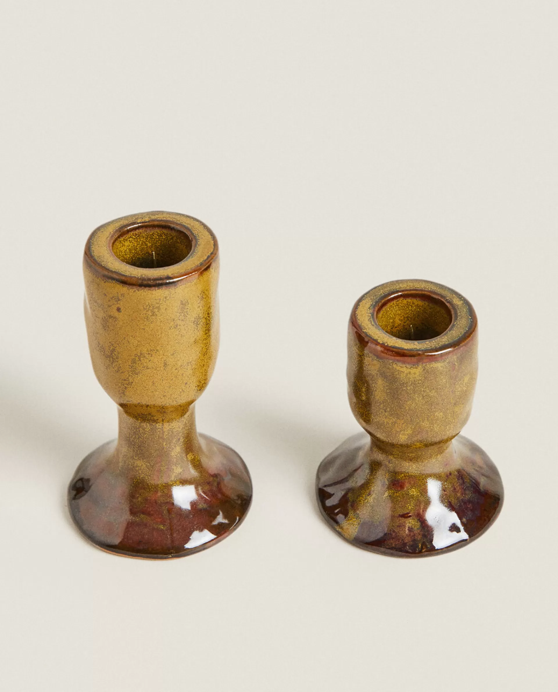 ZARA Home Ceramic Tealight Holder Green New