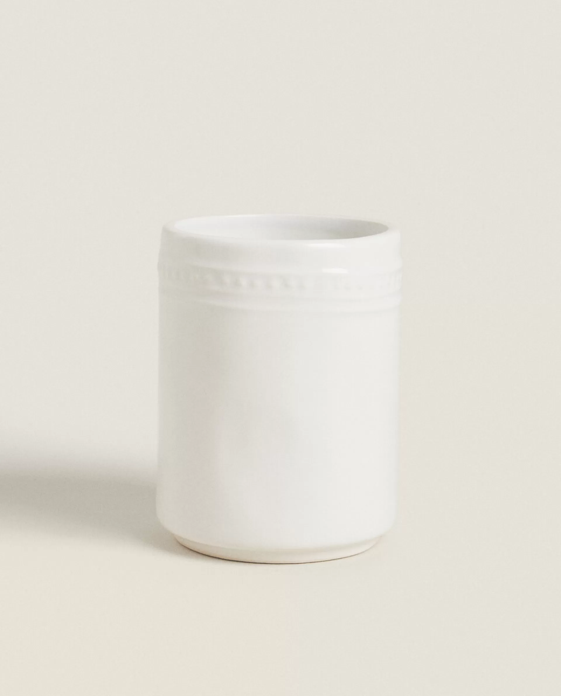 ZARA Home Ceramic Tumbler With A Raised Design White Sale