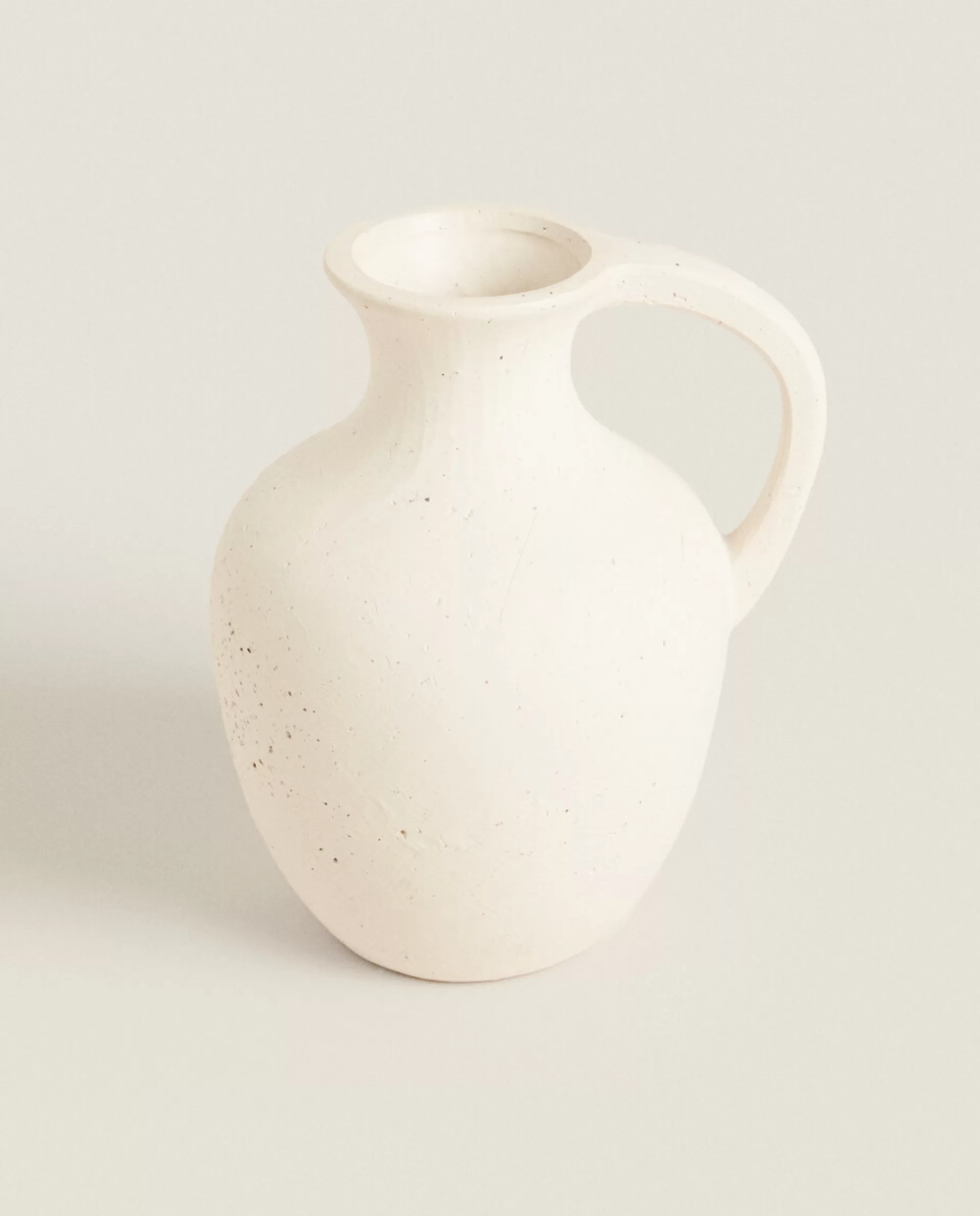 ZARA Home Ceramic Vase With Handle White Sale