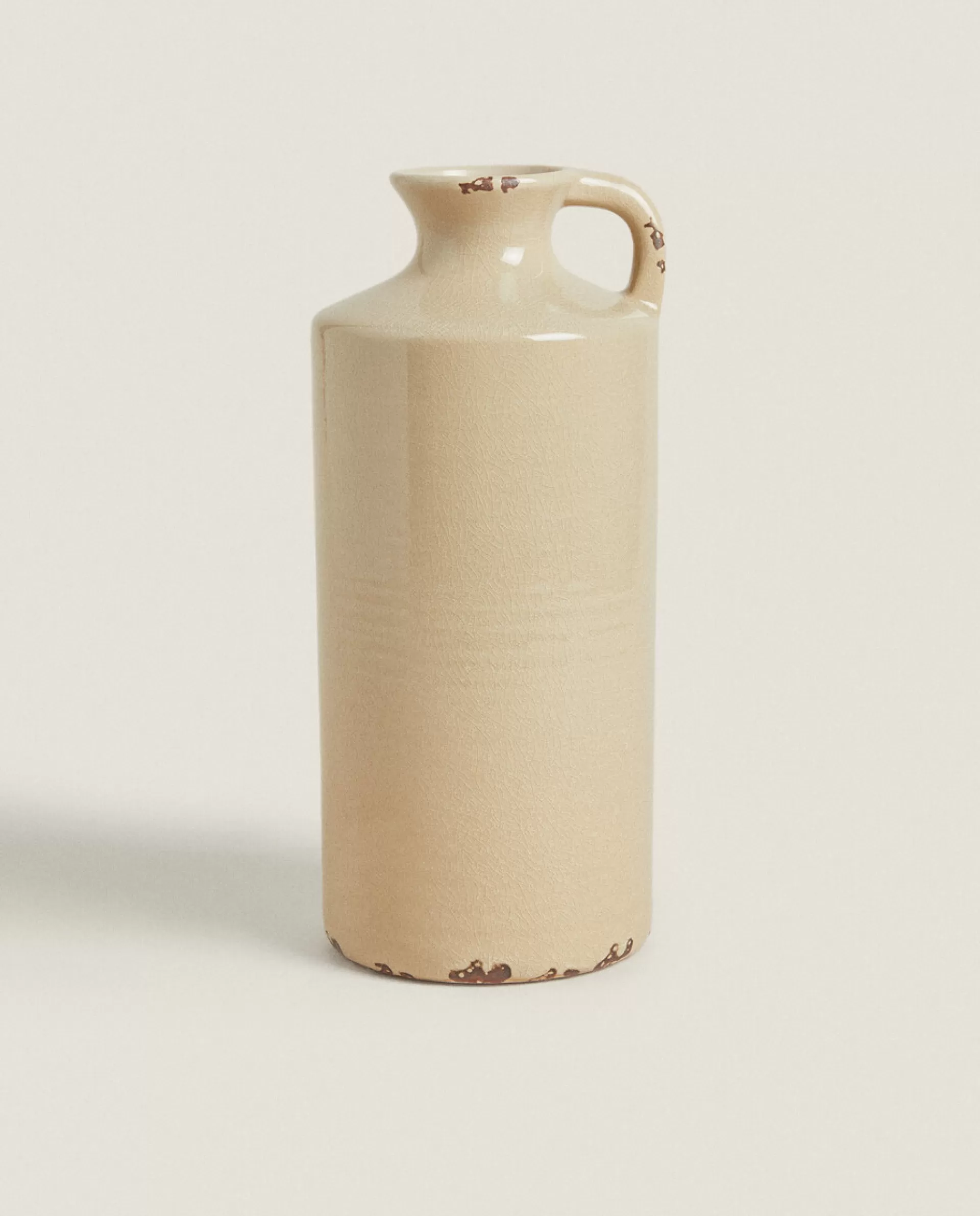 ZARA Home Ceramic Vase With Handles Beige Cheap
