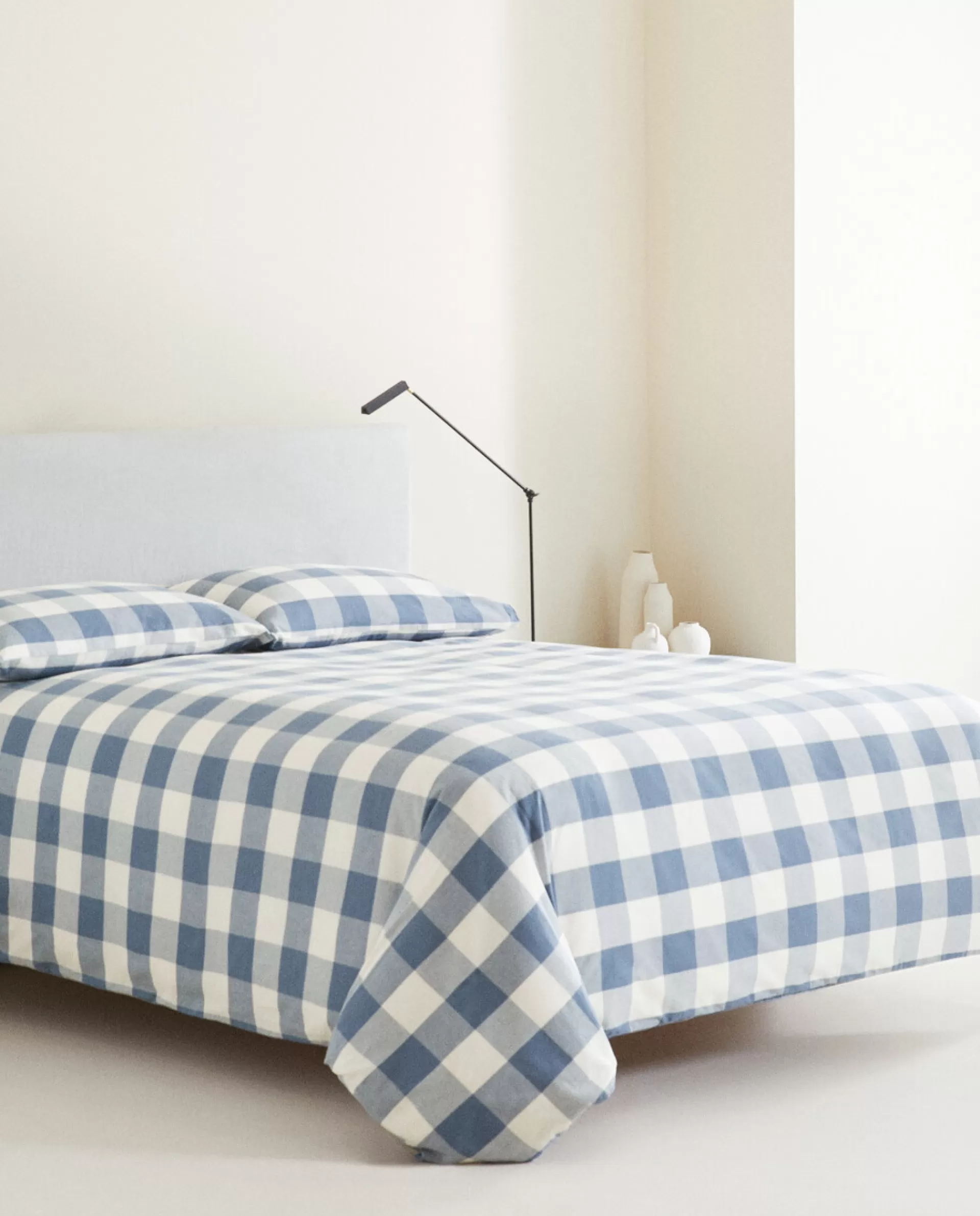 ZARA Home Check Duvet Cover Blue Hot