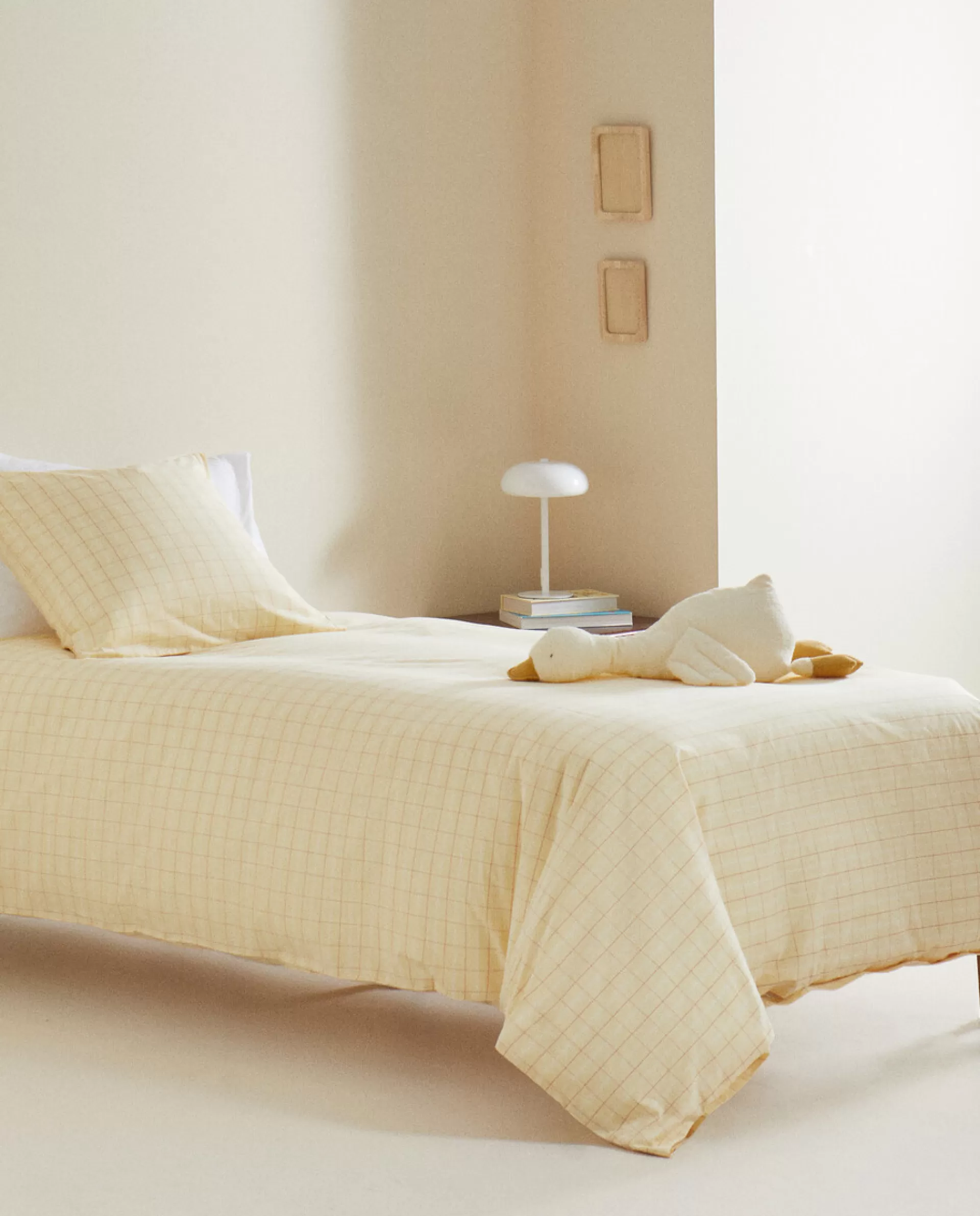ZARA Home Check Duvet Cover Yellow Discount