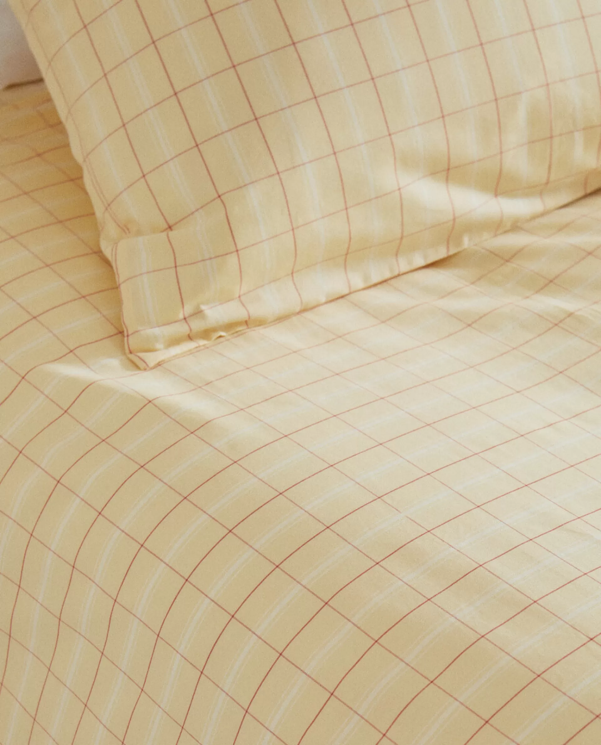 ZARA Home Check Duvet Cover Yellow Discount