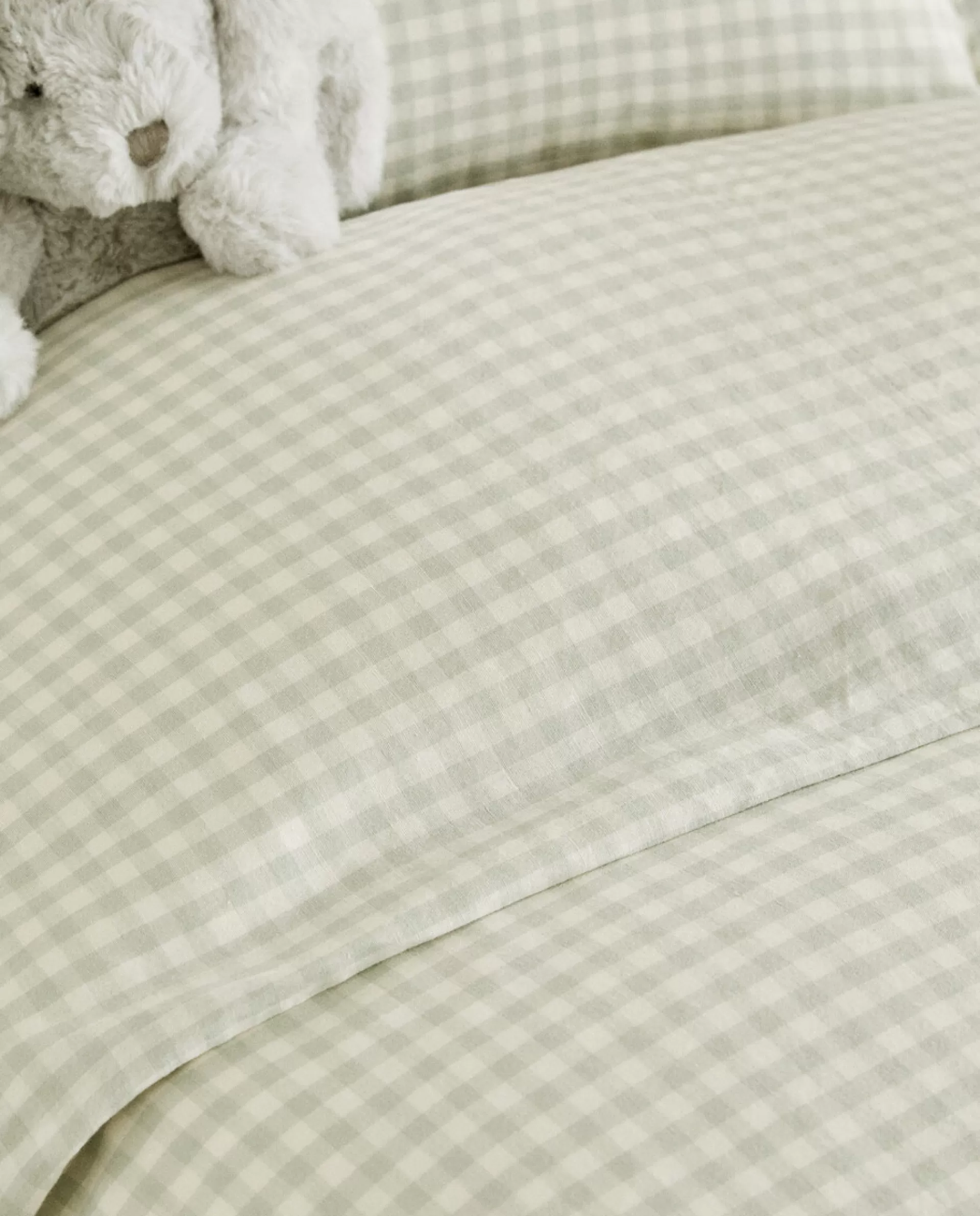 ZARA Home Check Duvet Cover Green Store