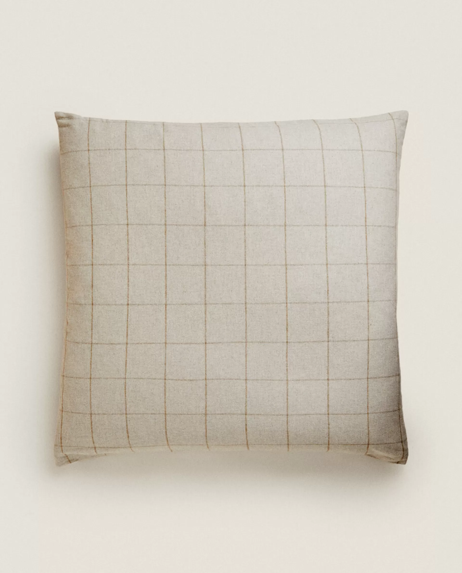 ZARA Home Check Flannel Pillowcase Sand Best Sale