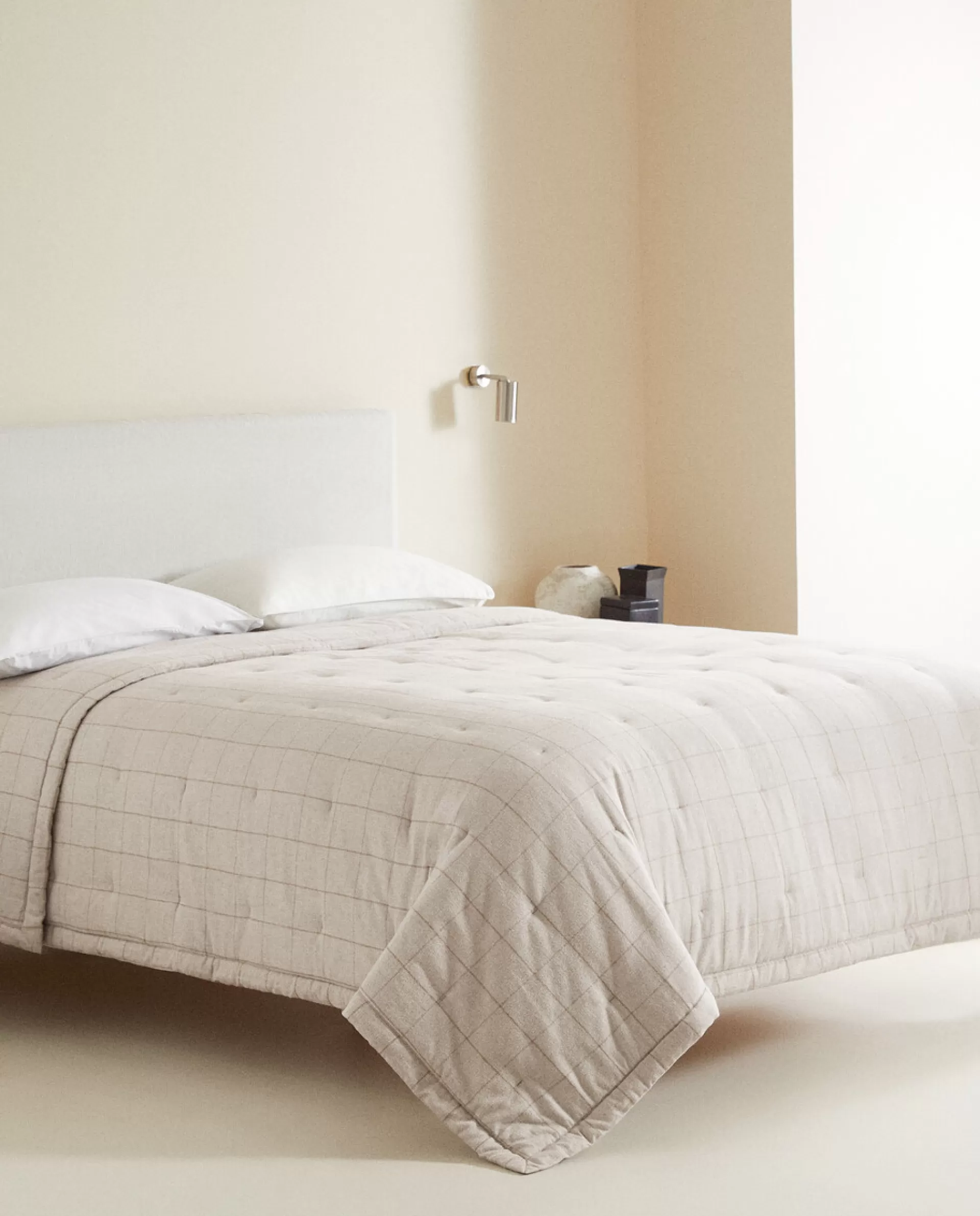 ZARA Home Check Flannel Quilt Sand Online