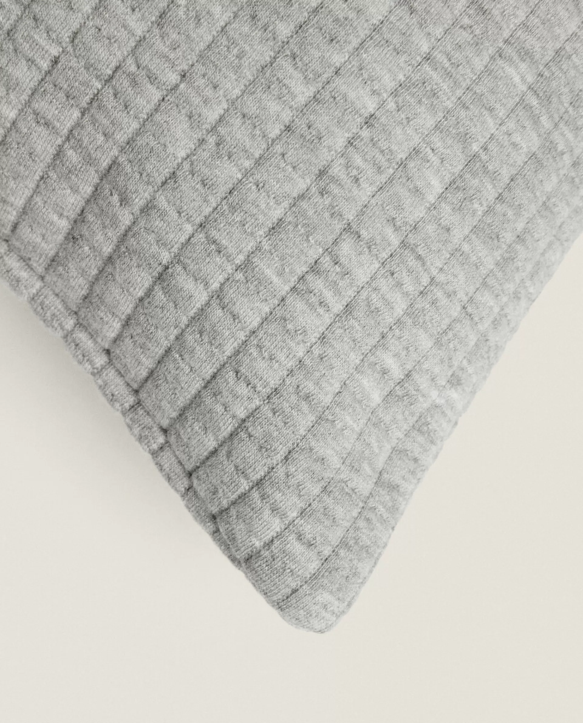 ZARA Home Check Jacquard Throw Pillow Cover Grey Flash Sale