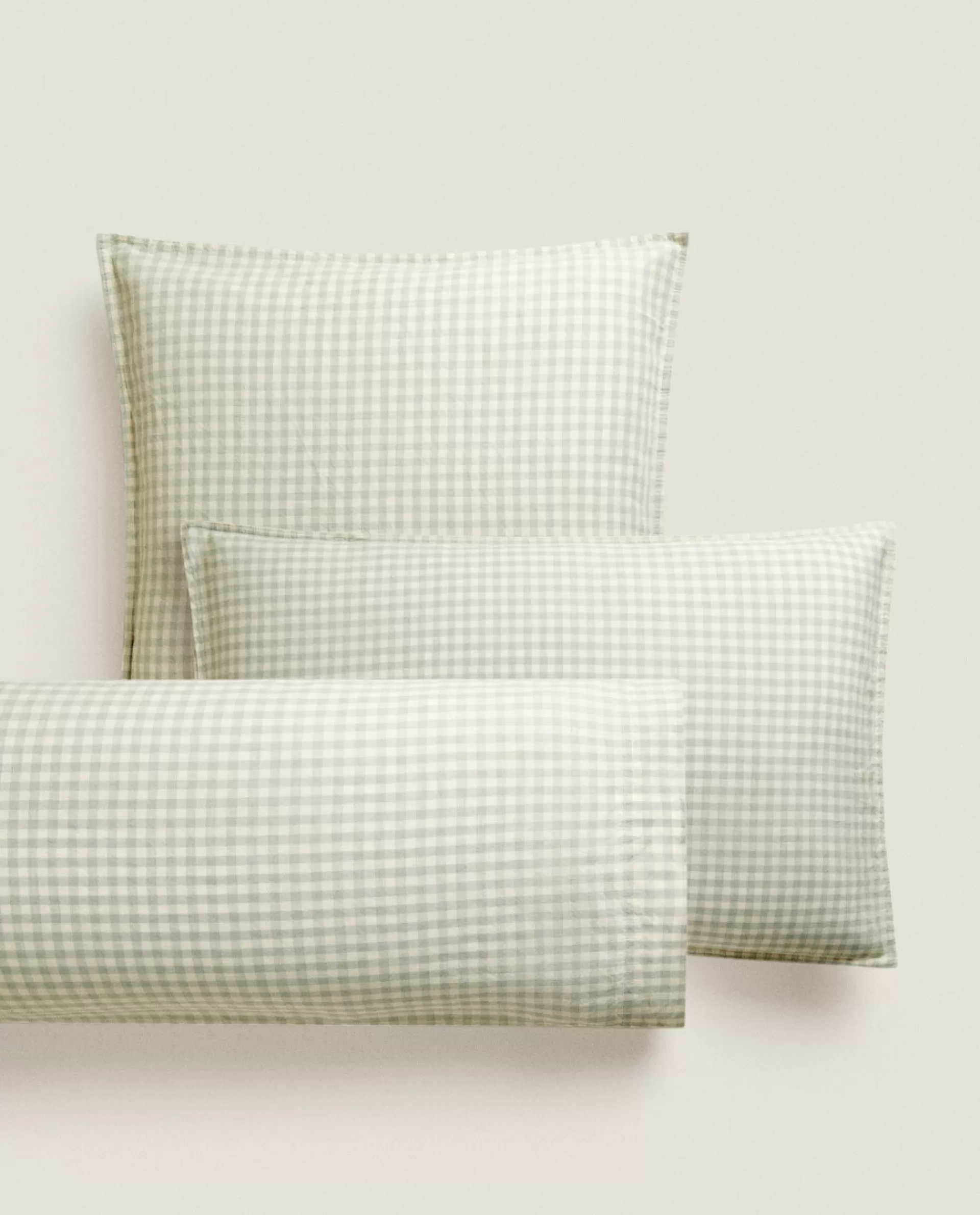 ZARA Home Check Pillowcase Green Sale