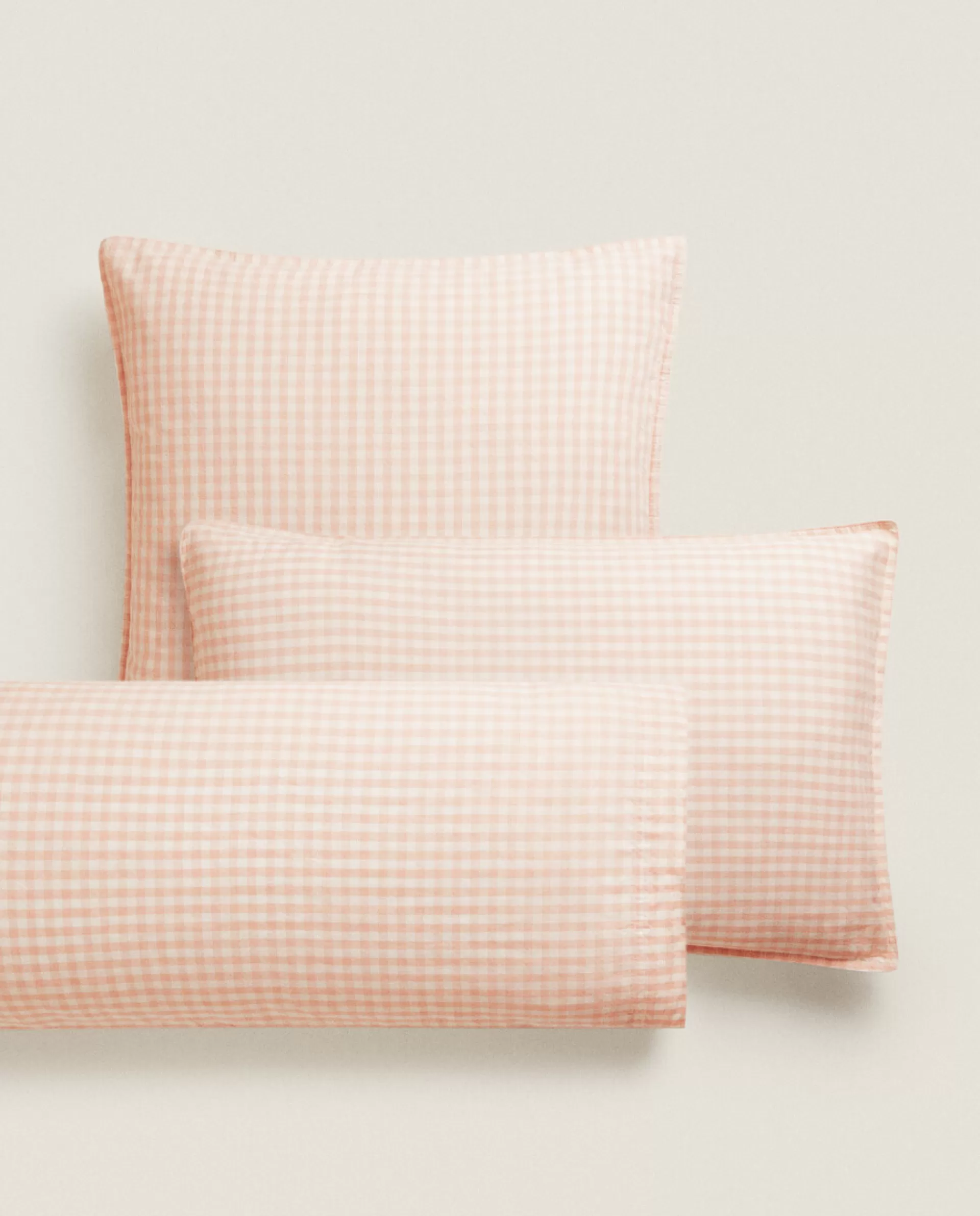 ZARA Home Check Pillowcase Pink Best Sale