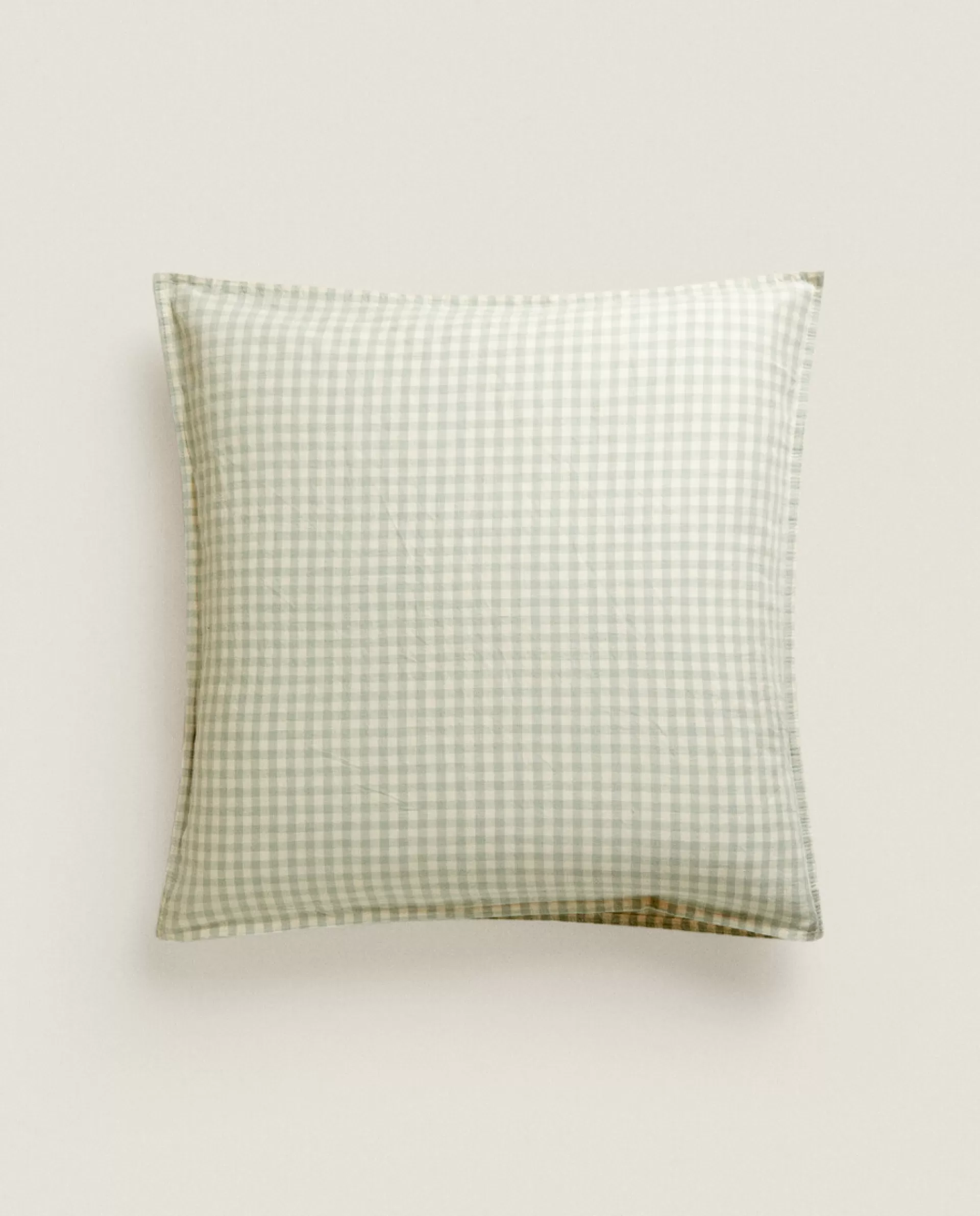 ZARA Home Check Pillowcase Green Sale
