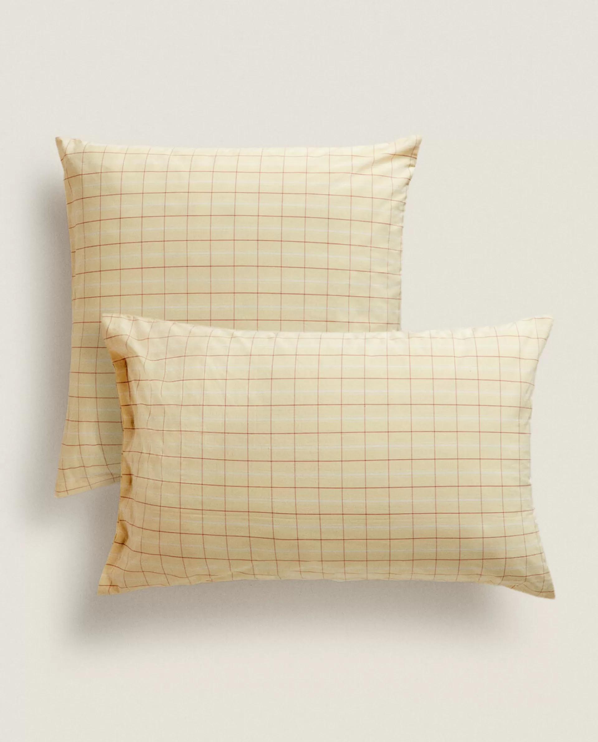 ZARA Home Checked Pillowcase Yellow Fashion