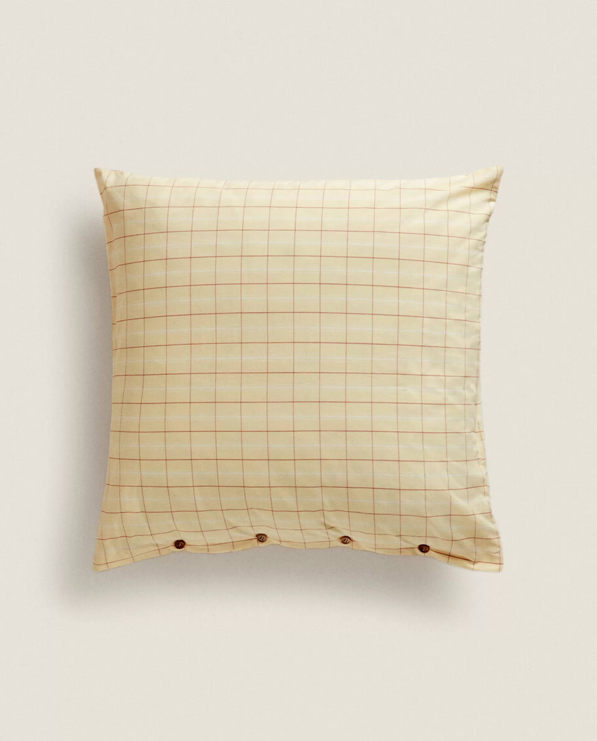 ZARA Home Checked Pillowcase Yellow Fashion